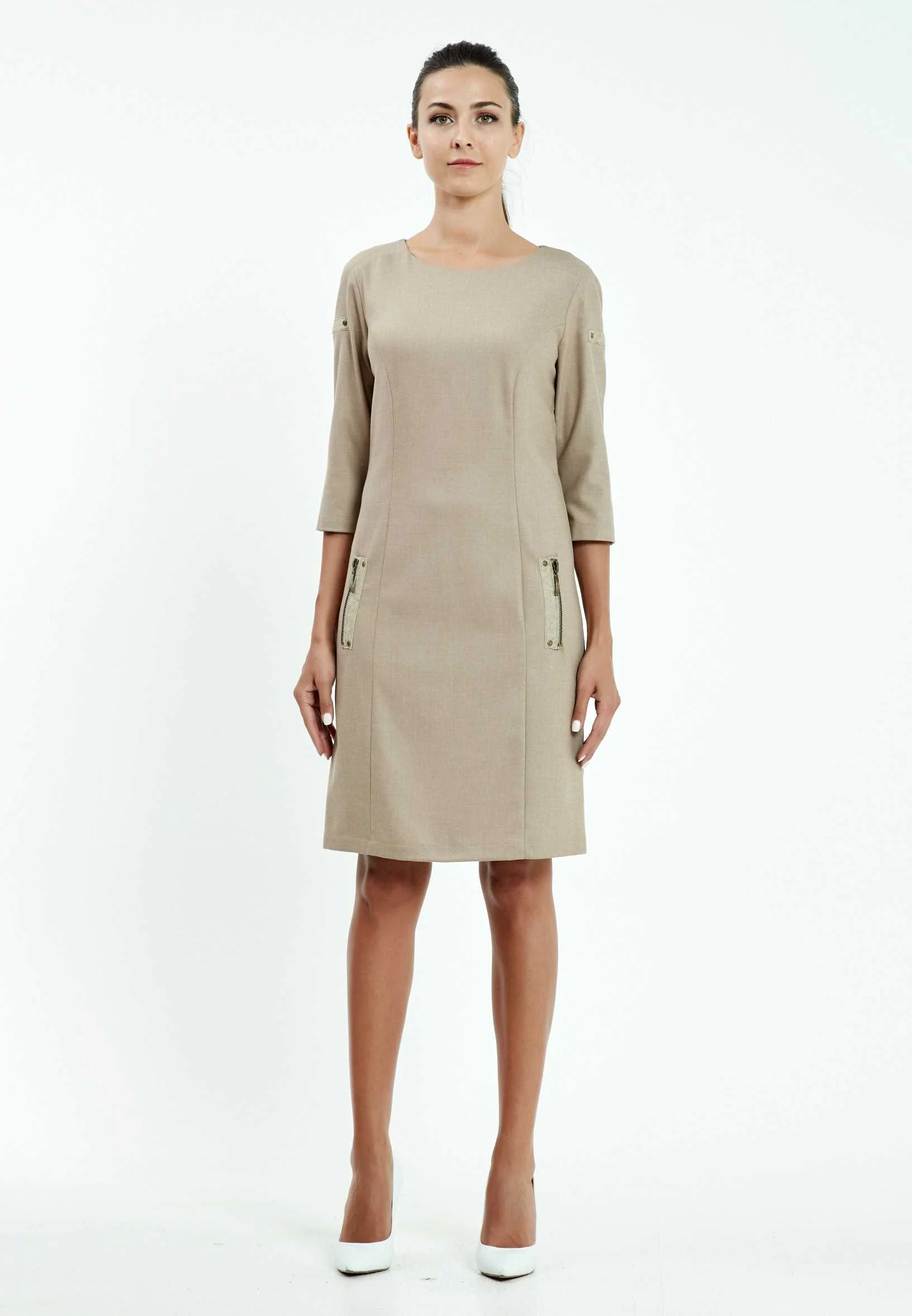 Mid-Length Mini Crepe Column Regular Casual Dress mis916013
