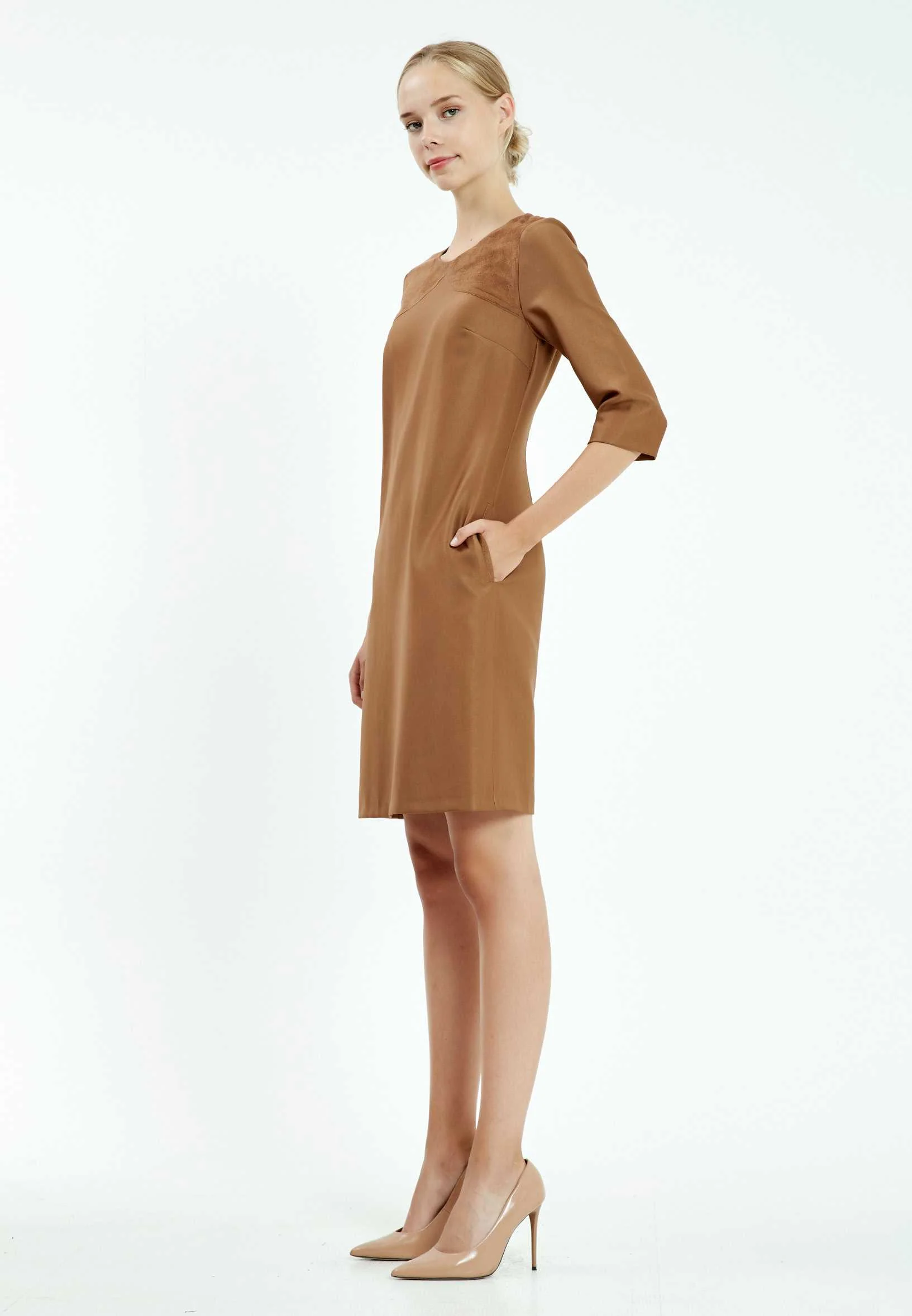 Mid-Length Mini Crepe Column Regular Casual Dress mis916014 - Image 11