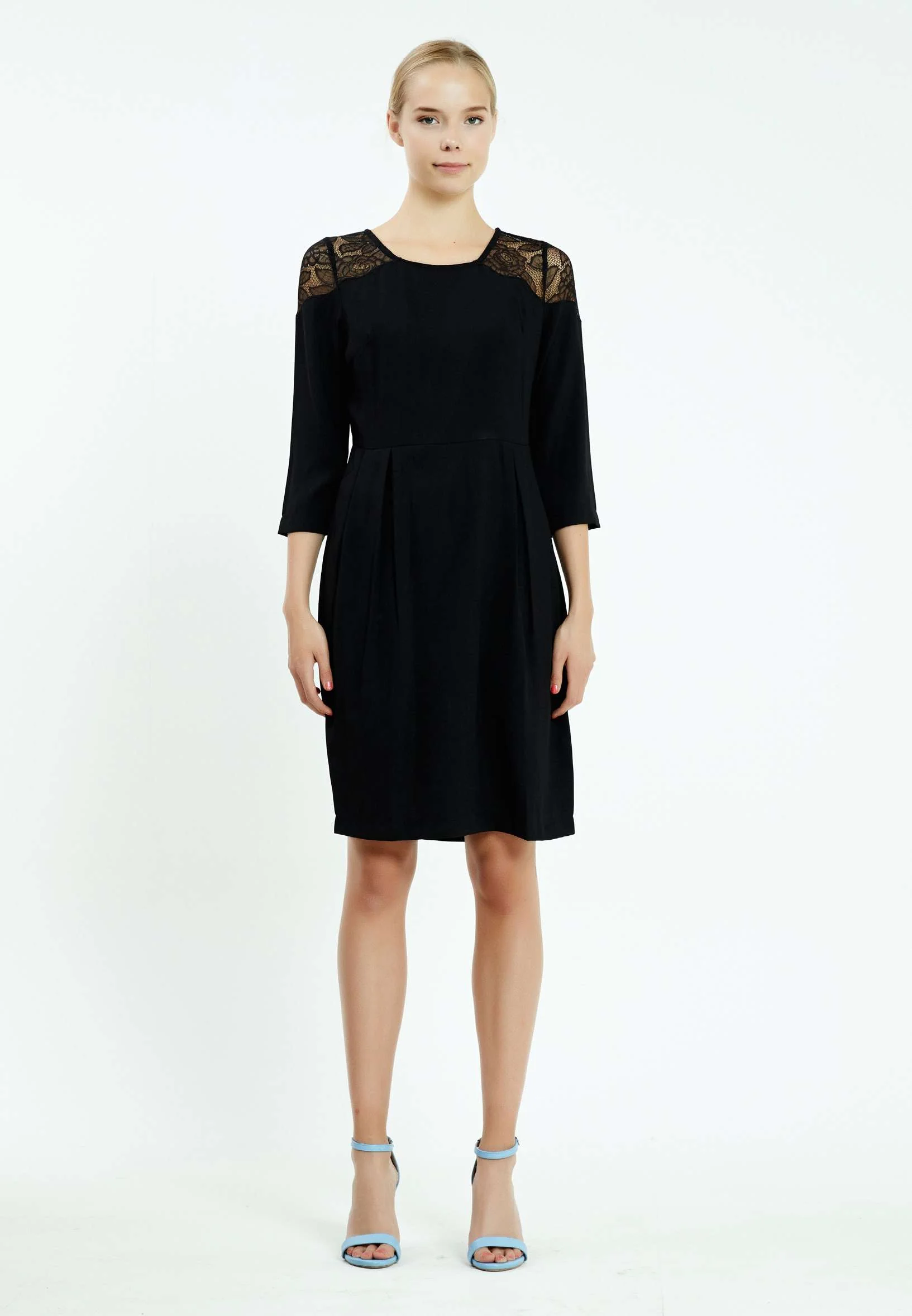 Mid-Length Mini Crepe Column Regular Casual Dress ser18419