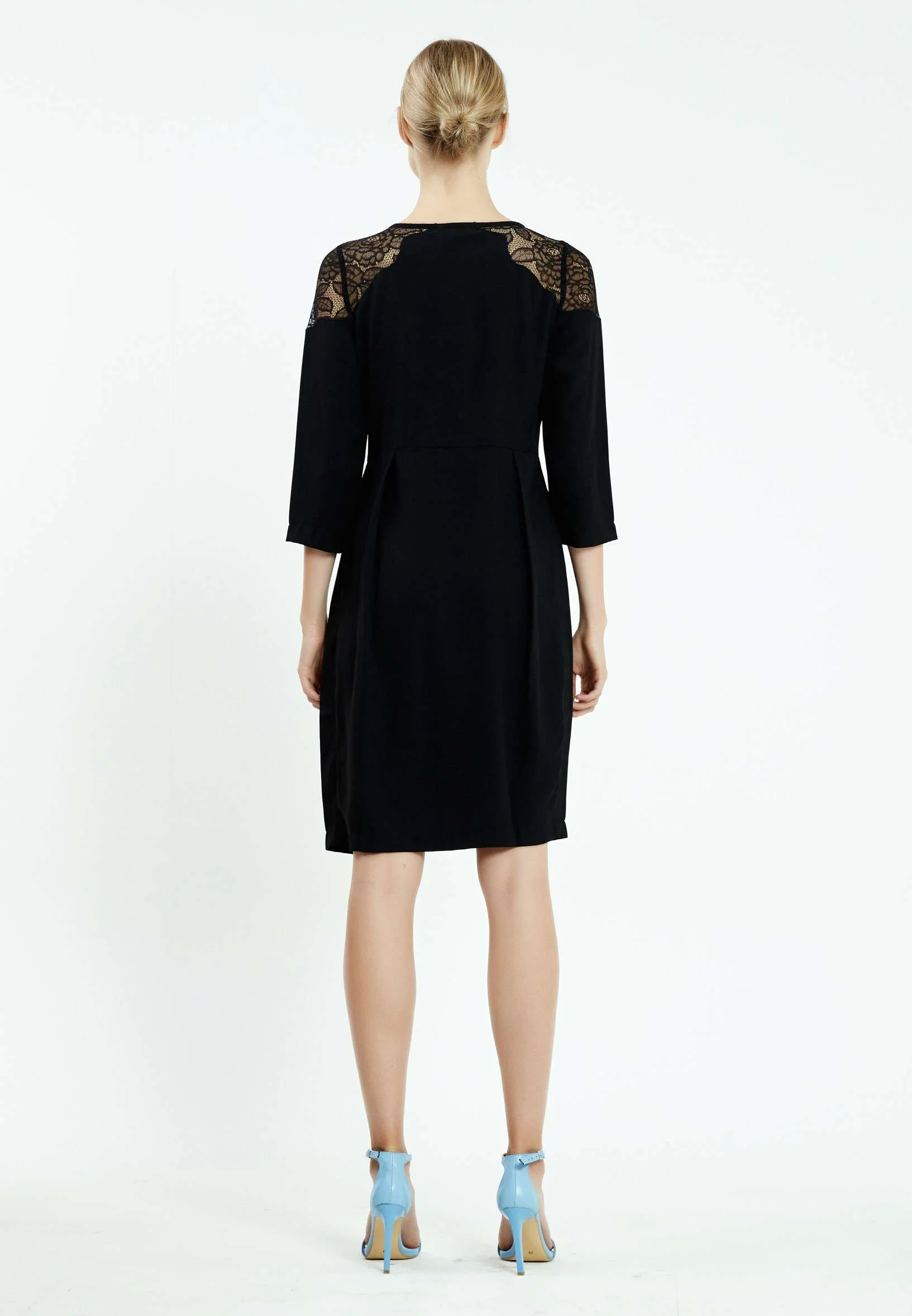 Mid-Length Mini Crepe Column Regular Casual Dress ser18419 - Image 2