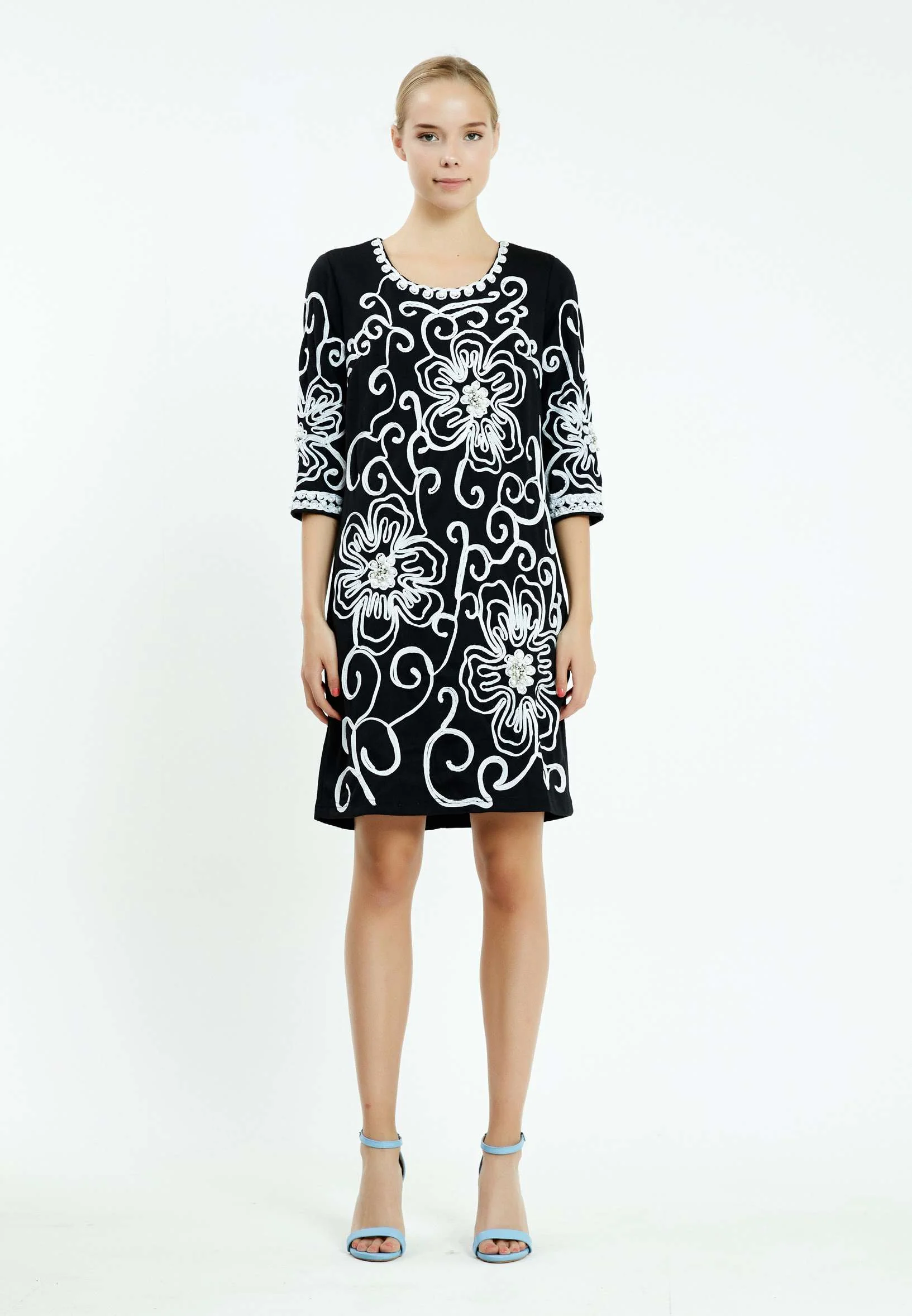 Mid-Length Mini Crepe Column Regular Casual Dress ser18423
