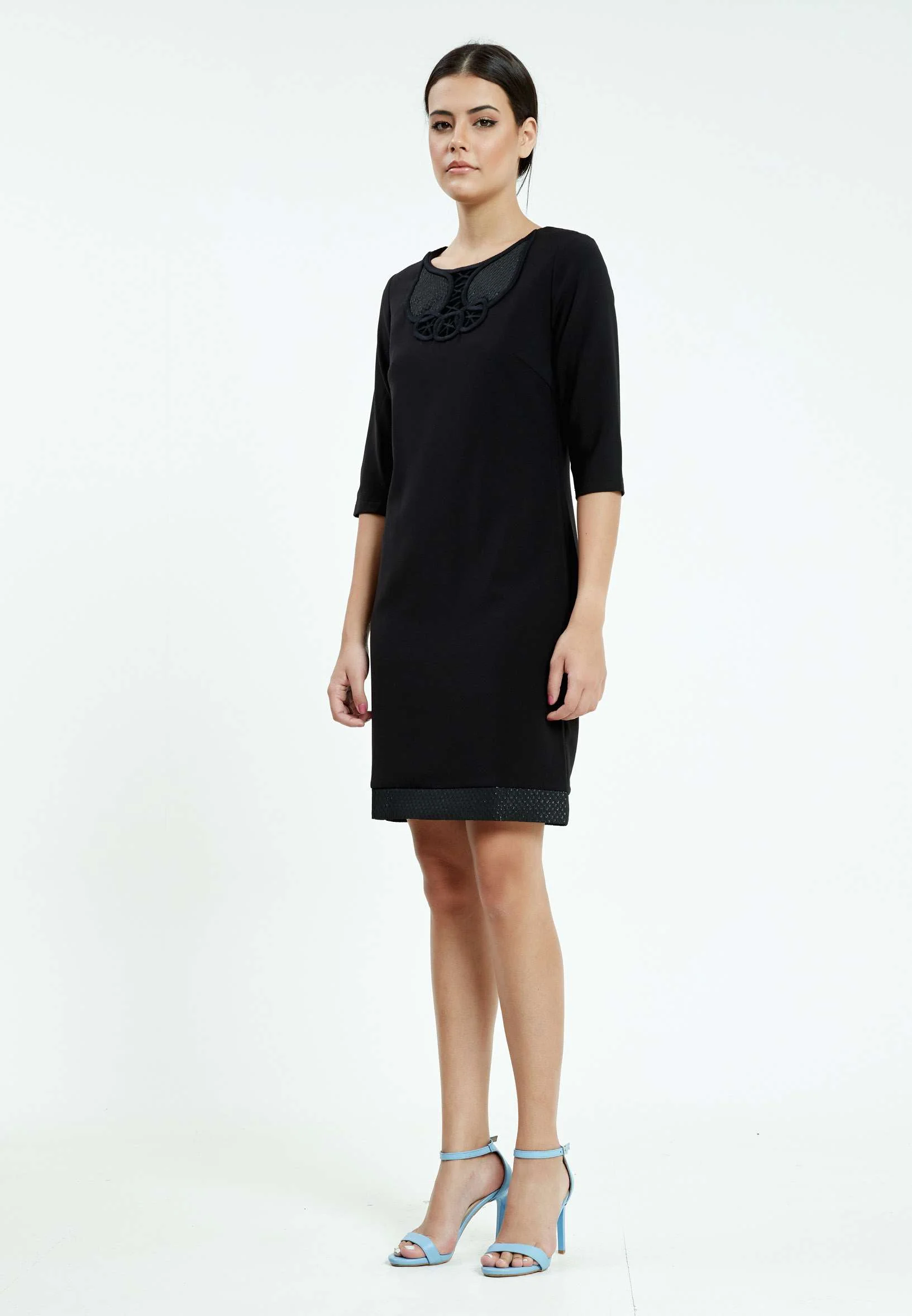 Mid-Length Mini Crepe Column Regular Casual Dress ser18427 - Image 3