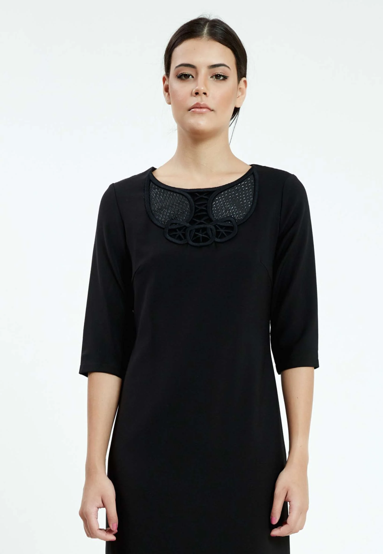 Mid-Length Mini Crepe Column Regular Casual Dress ser18427 - Image 4