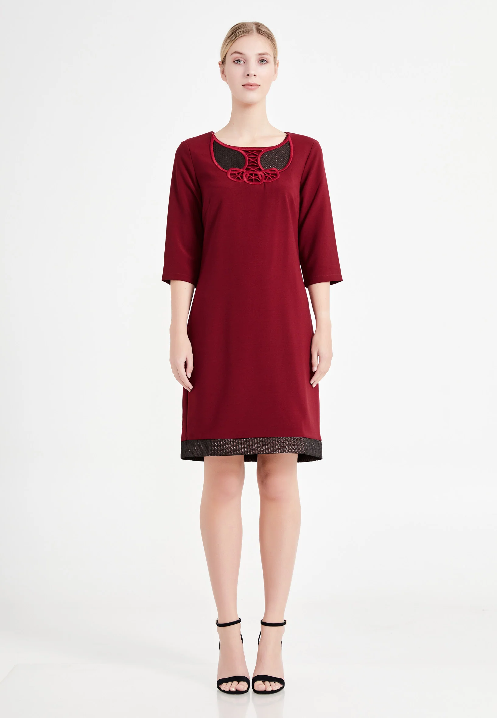 Mid-Length Mini Crepe Column Regular Casual Dress ser18427 - Image 5