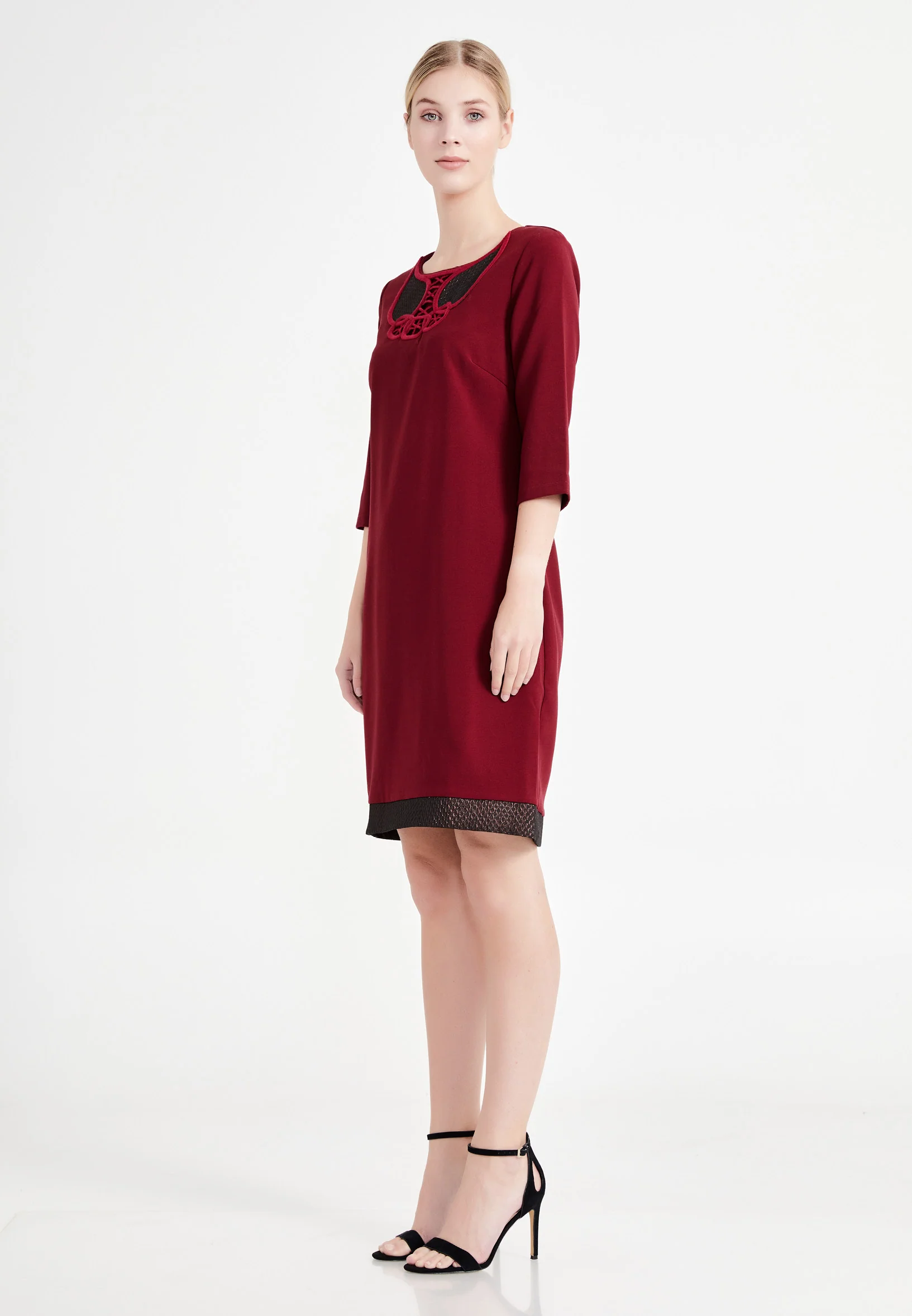 Mid-Length Mini Crepe Column Regular Casual Dress ser18427 - Image 7