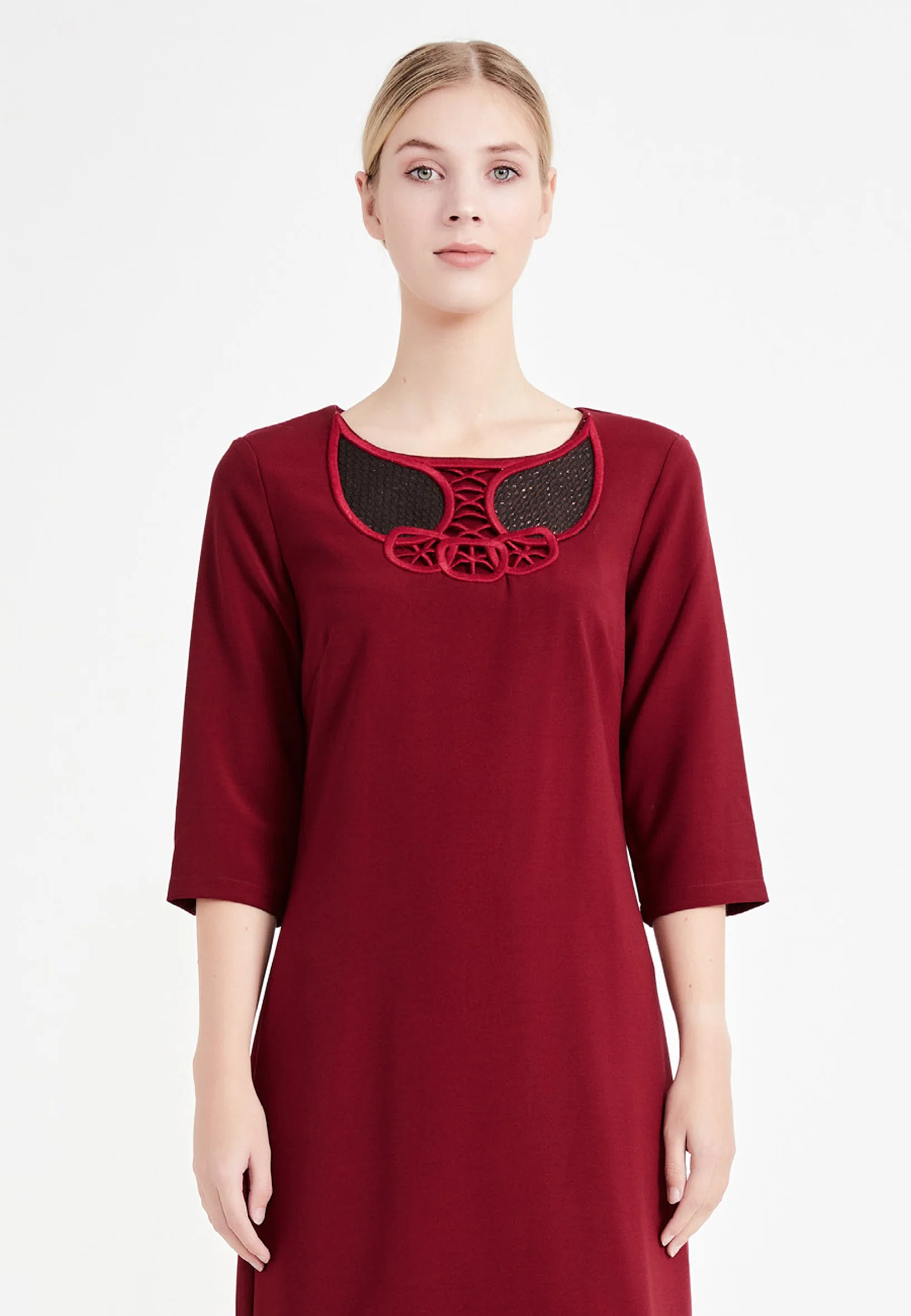 Mid-Length Mini Crepe Column Regular Casual Dress ser18427 - Image 8