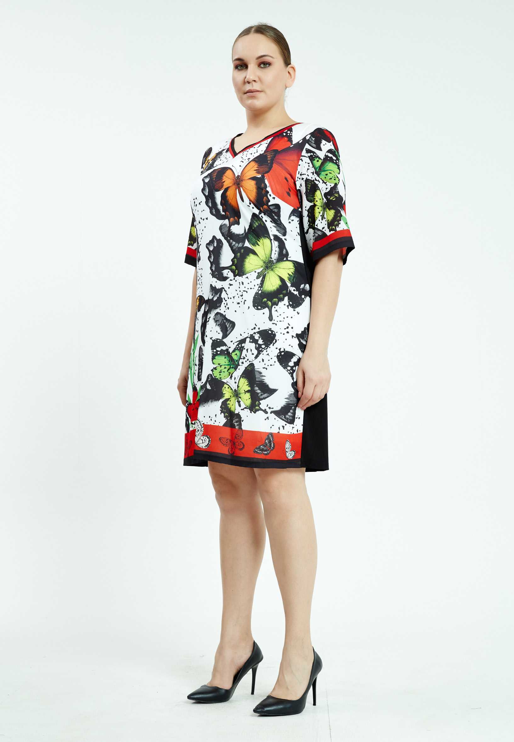 Mid-Length Mini Lycra Column Plus Size Casual Dress ayb19y9065 - Image 3