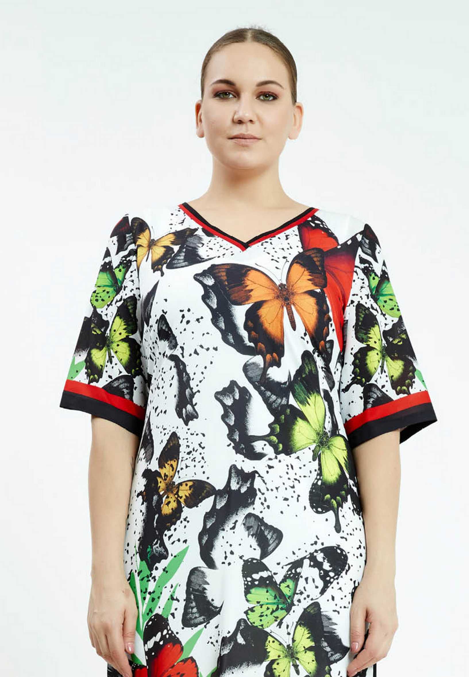 Mid-Length Mini Lycra Column Plus Size Casual Dress ayb19y9065 - Image 4