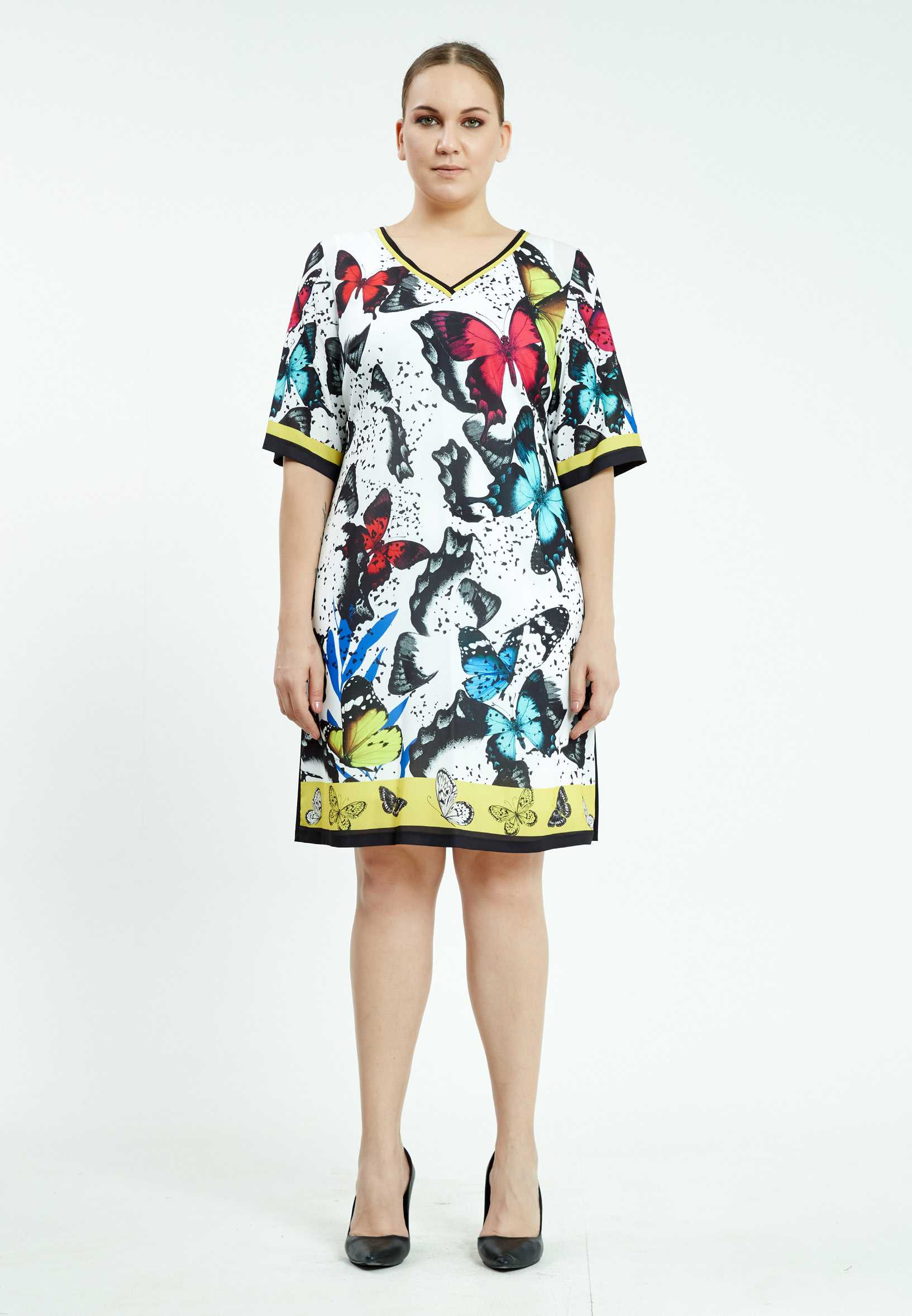 Mid-Length Mini Lycra Column Plus Size Casual Dress ayb19y9065 - Image 5
