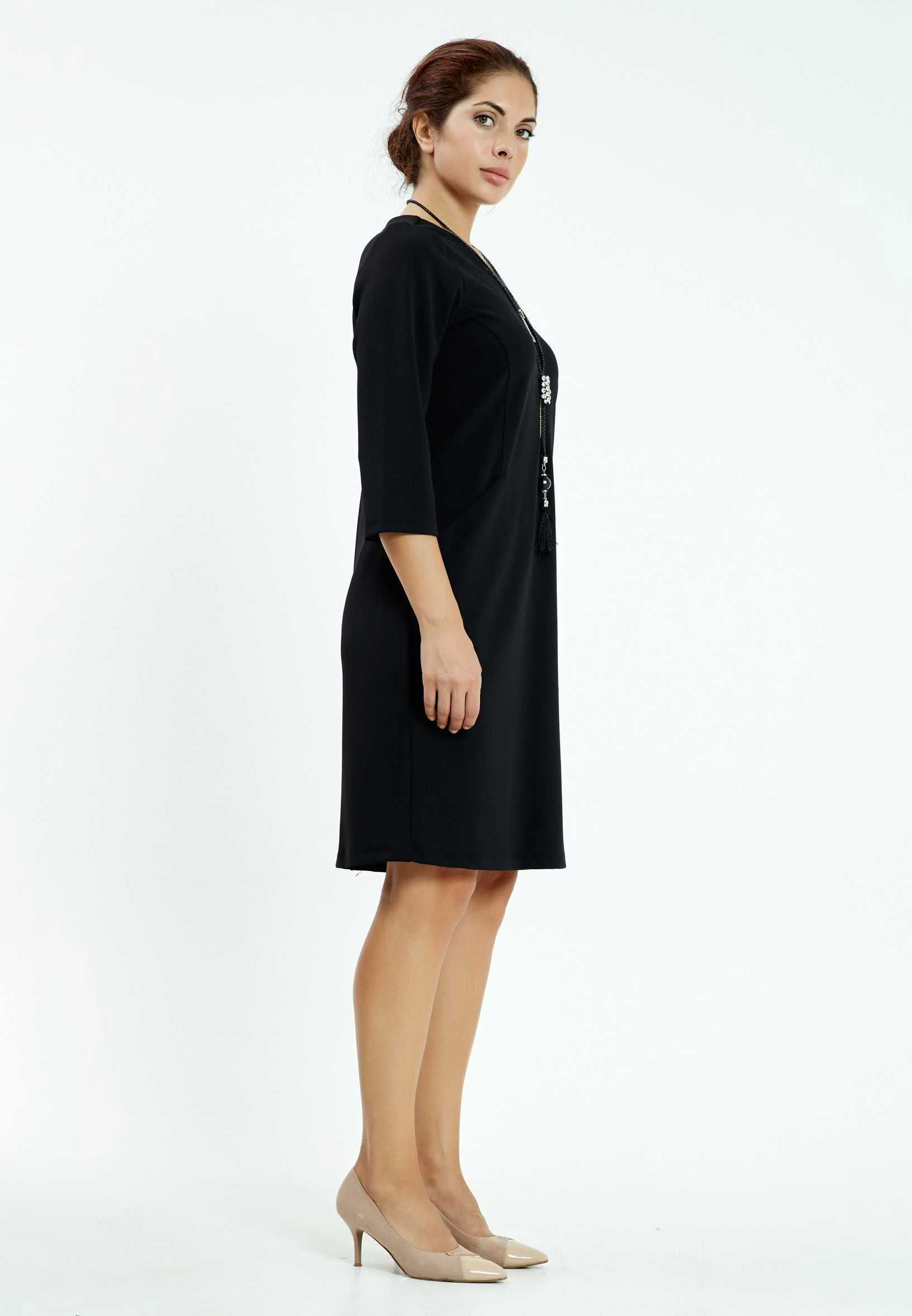 Mid-Length Mini Lycra Column Plus Size Casual Dress ayb9131 - Image 3