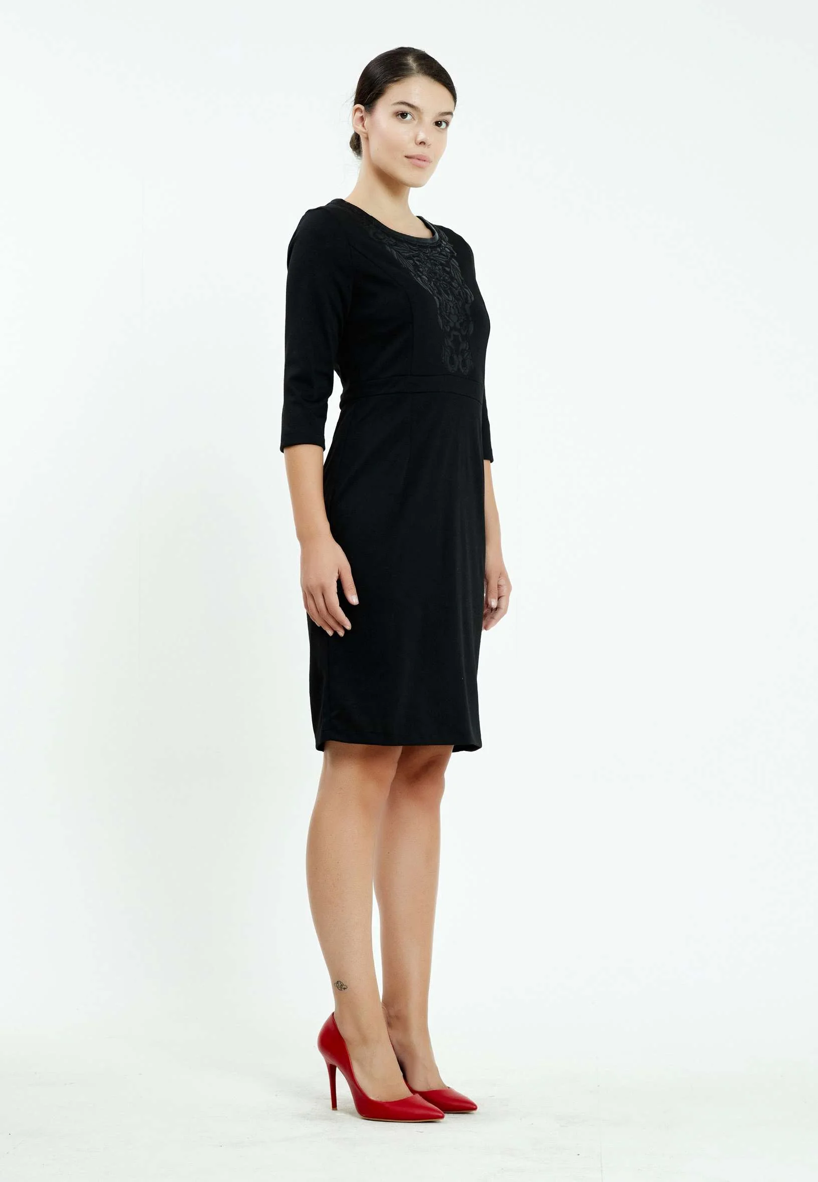Mid-Length Mini Lycra Column Regular Casual Dress ser18270 - Image 3