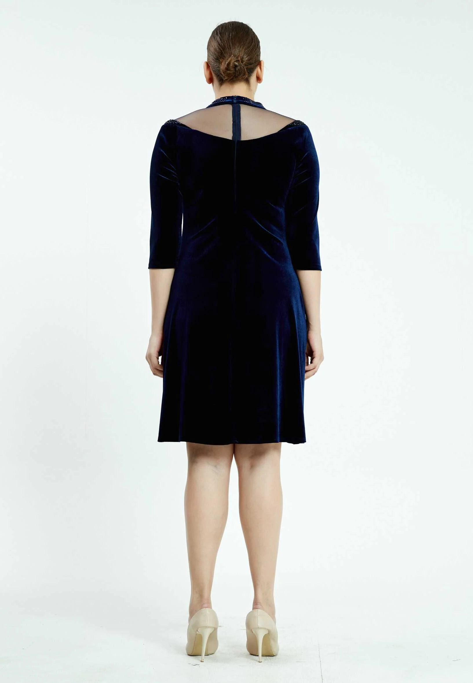 Mid-Length Mini Velvet Bodycon Plus Size Casual Dress ayb18k6938 - Image 10