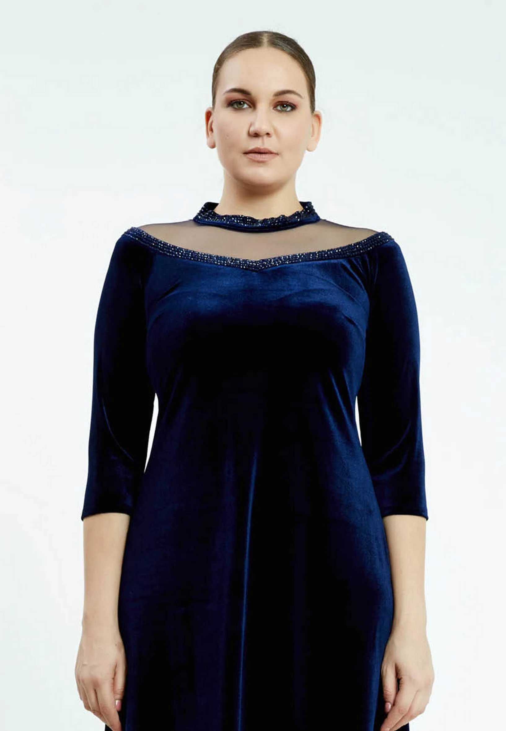 Mid-Length Mini Velvet Bodycon Plus Size Casual Dress ayb18k6938 - Image 12