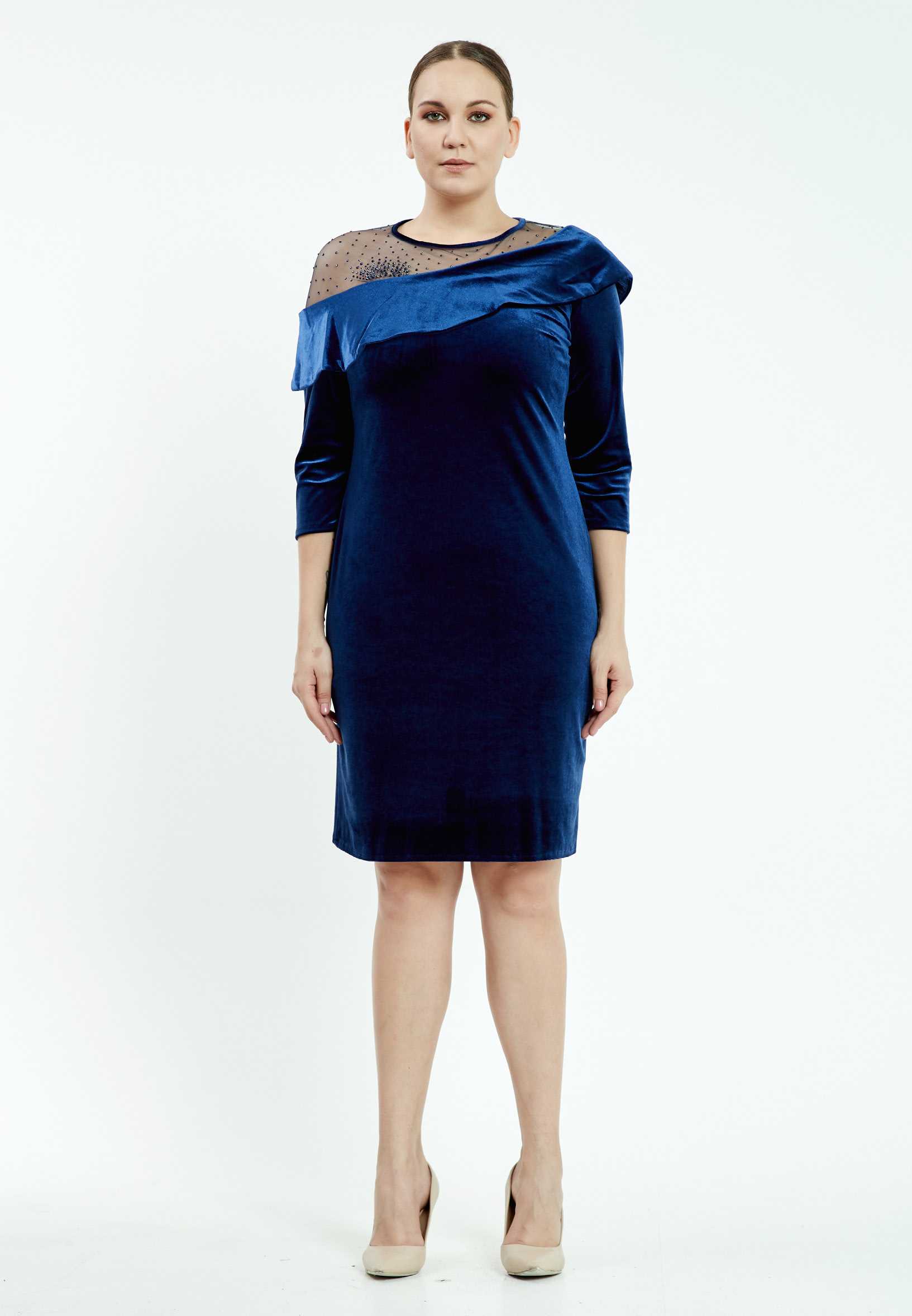 Mid-Length Mini Velvet Bodycon Plus Size Casual Dress ayb18k6955 - Image 5