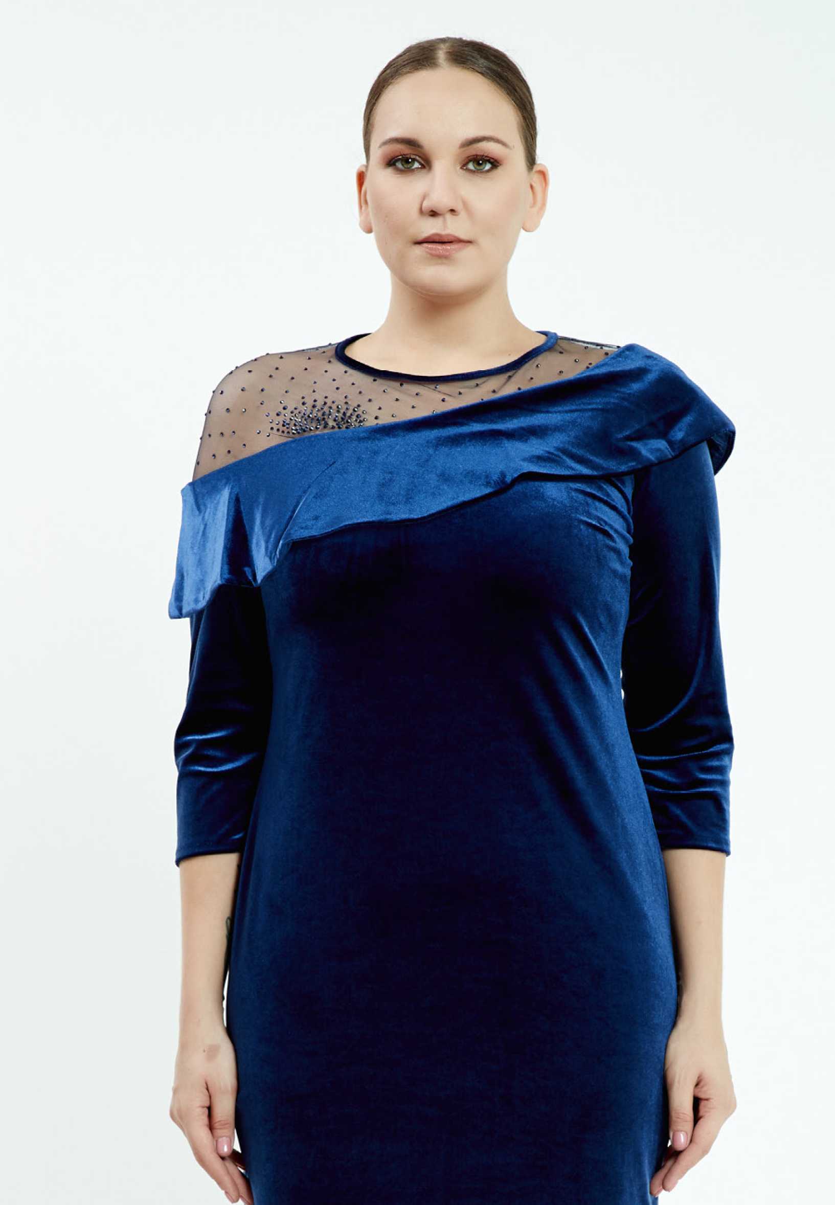 Mid-Length Mini Velvet Bodycon Plus Size Casual Dress ayb18k6955 - Image 8