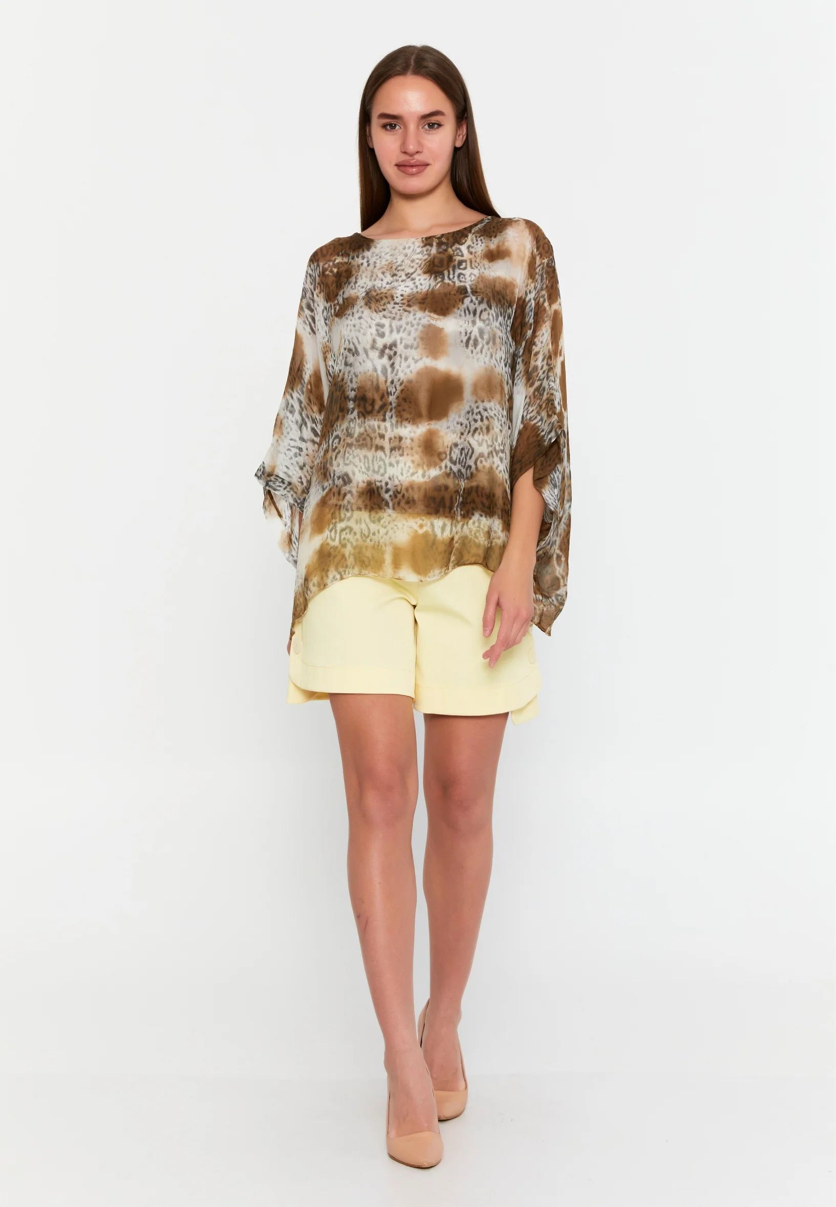 Mid-Length Printed Regular Blouse cav46929d - Image 2