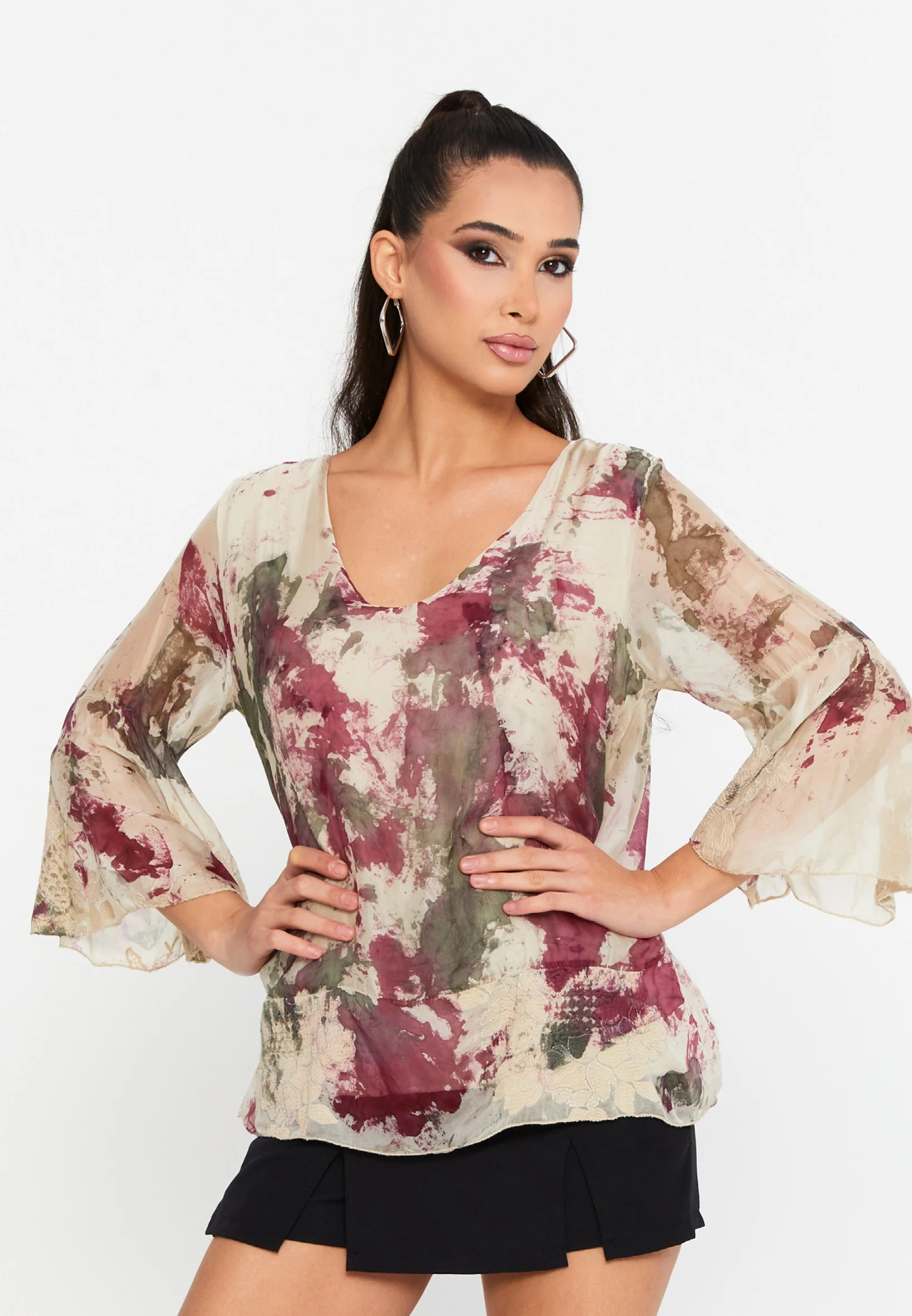 Mid-Length Printed Regular Blouse esl47347 - Image 13