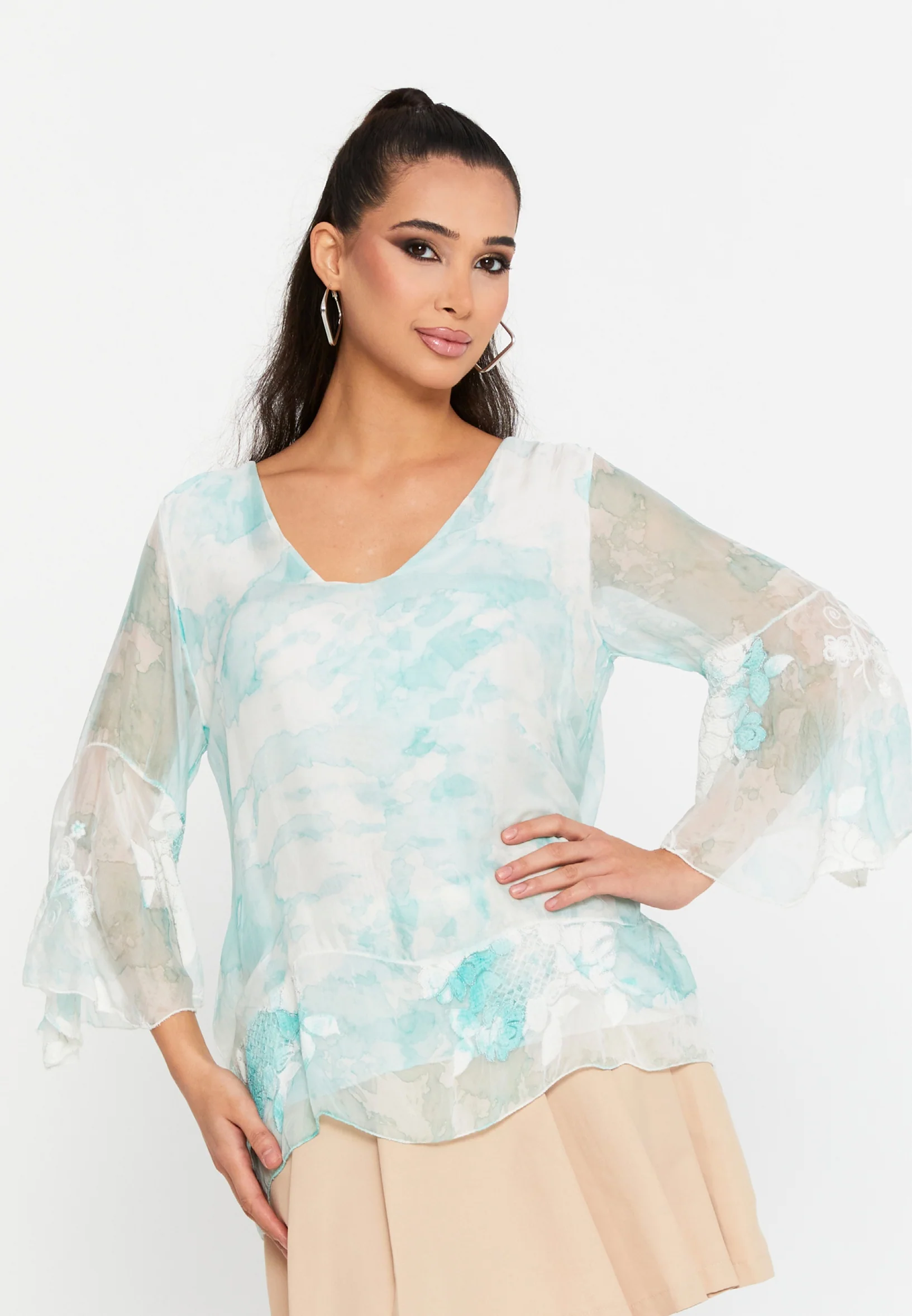 Mid-Length Printed Regular Blouse esl47347 - Image 17