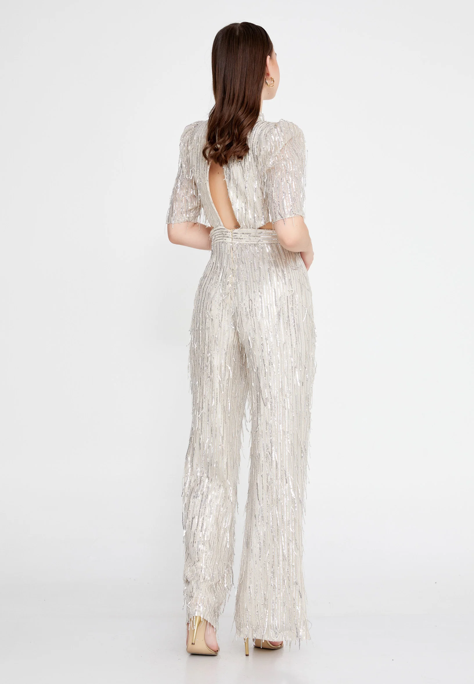 Mid-Length Sequin Regular Fit Regular Evening Jumpsuit jnm23-340 - Image 6