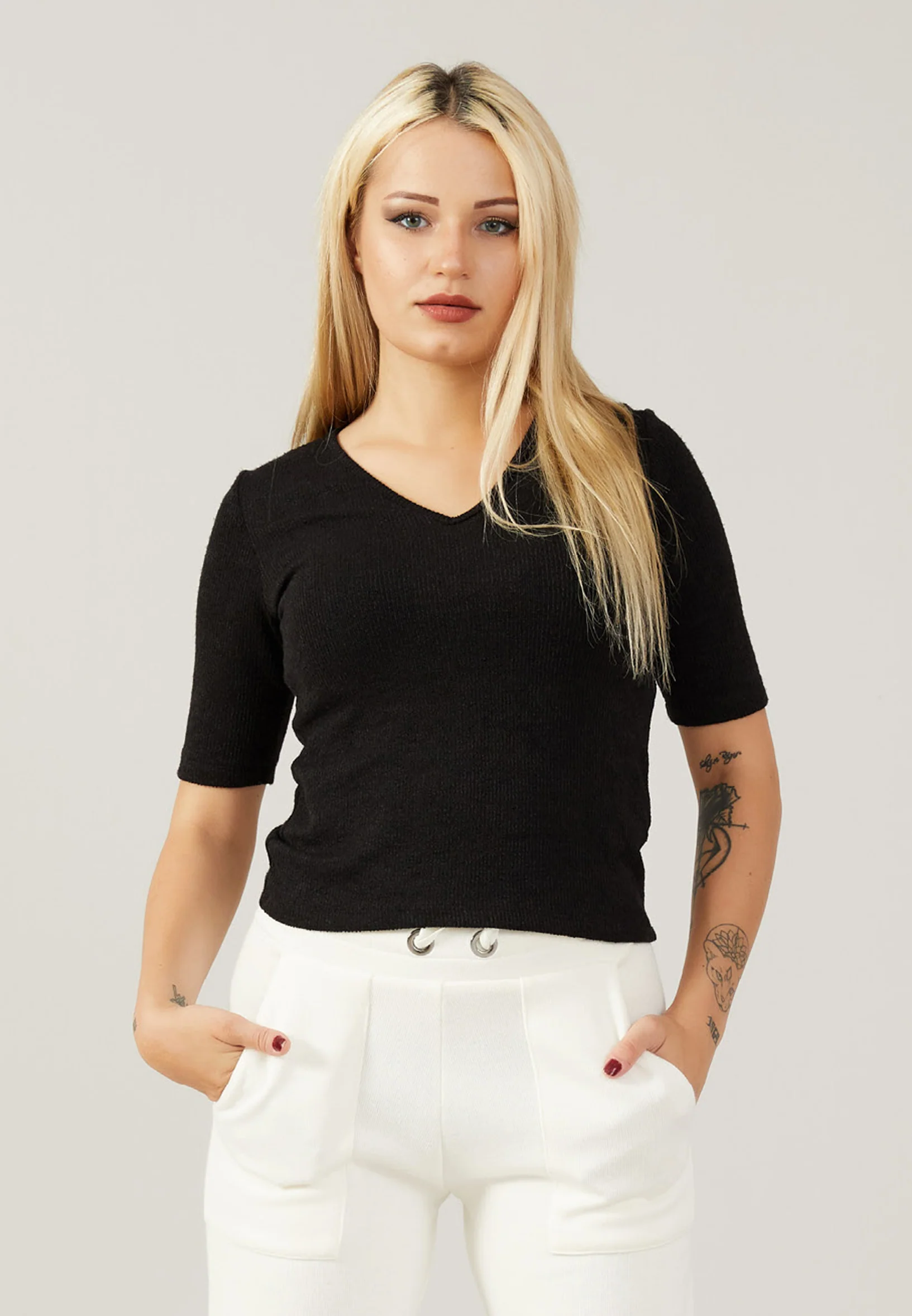 Mid-Length Solid Color Regular Blouse ber22k4119