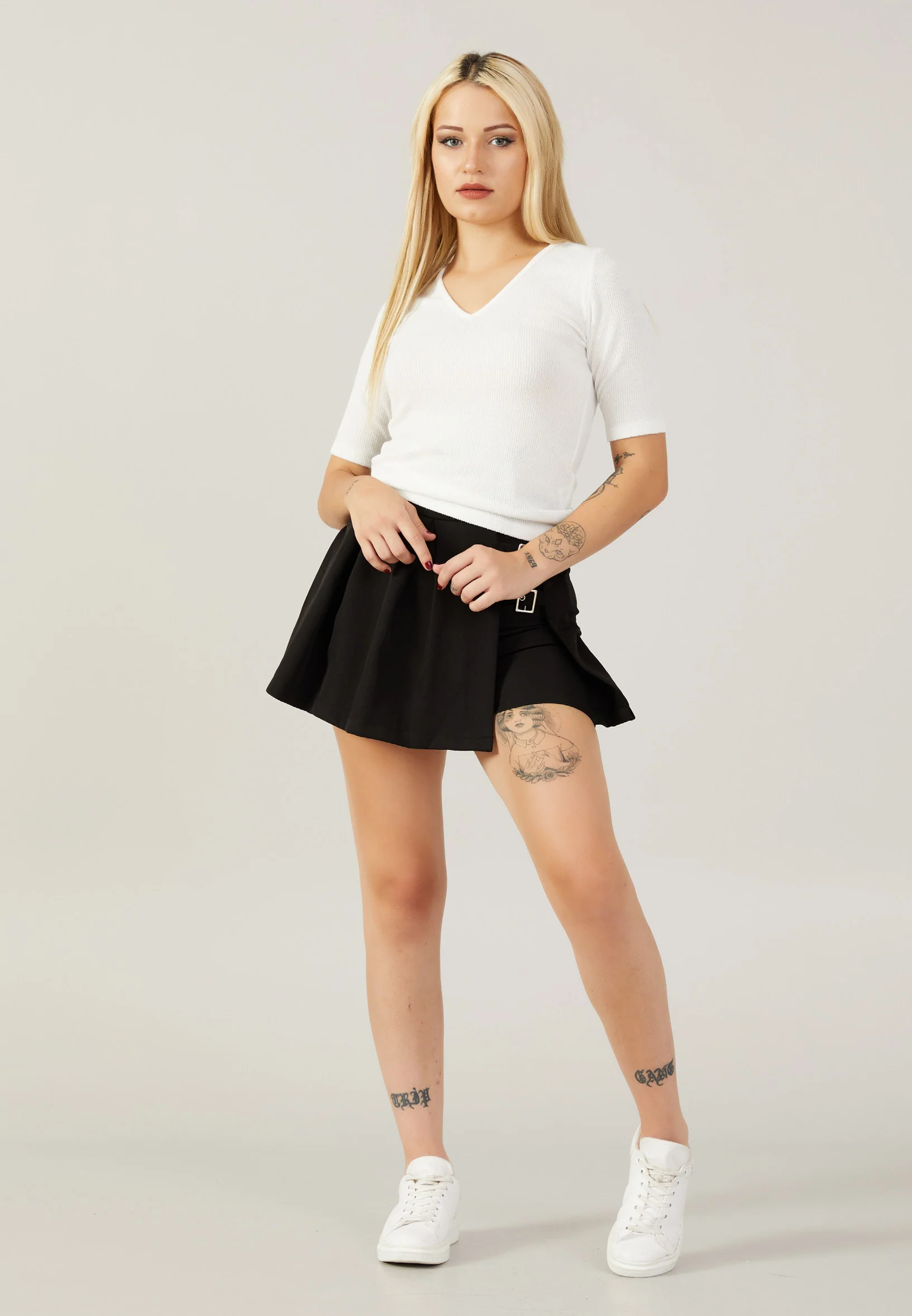 Mid-Length Solid Color Regular Blouse ber22k4119 - Image 10
