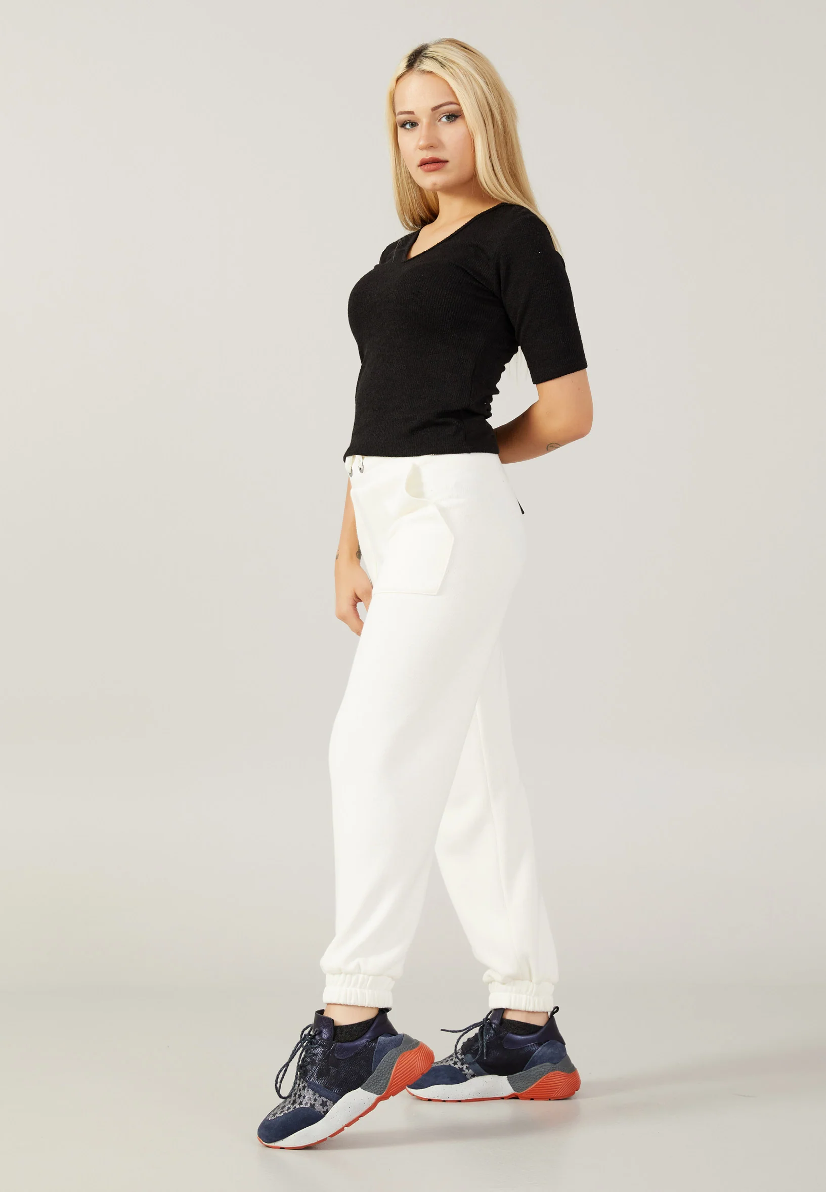 Mid-Length Solid Color Regular Blouse ber22k4119 - Image 3
