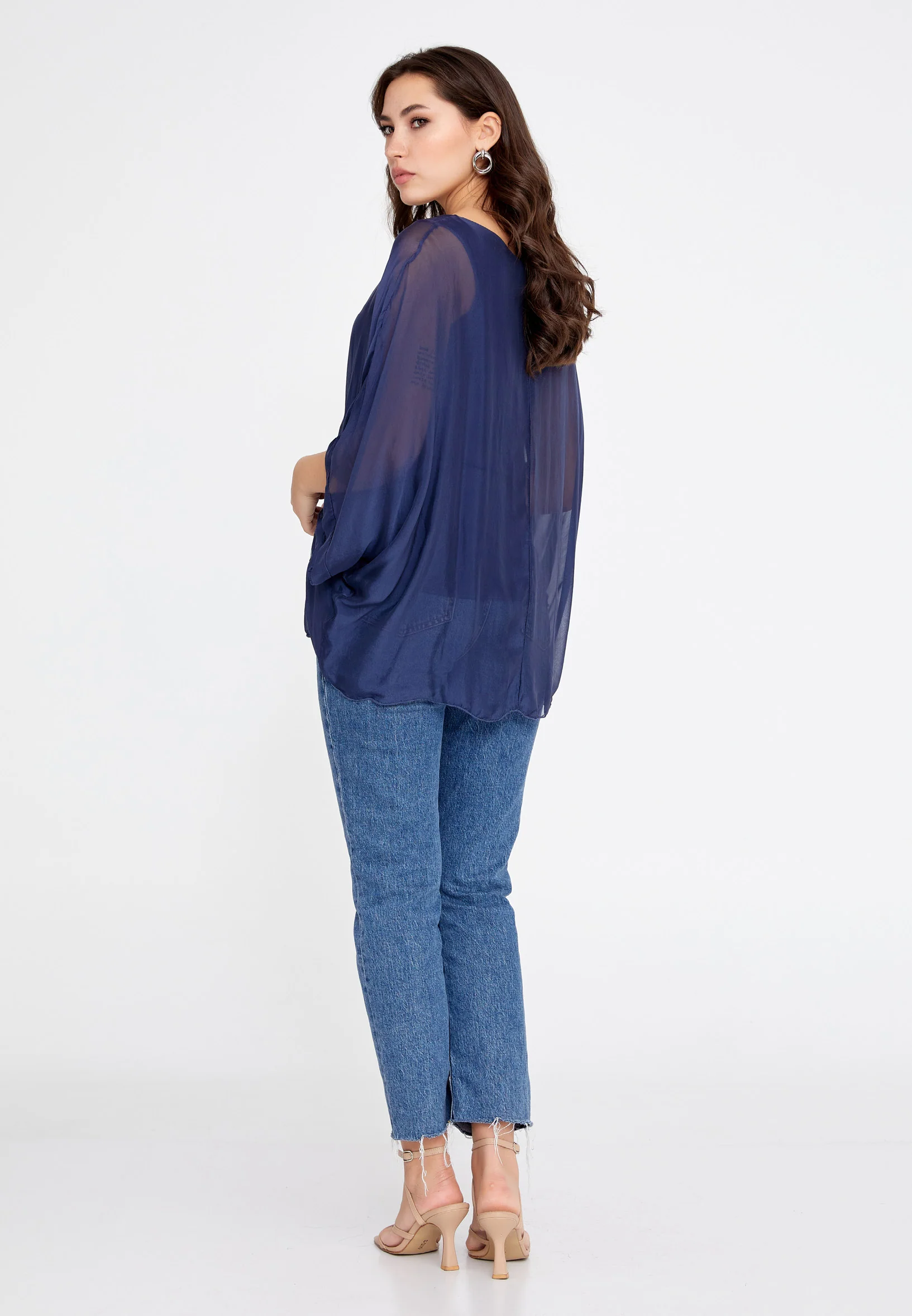 Mid-Length Solid Color Regular Blouse cav46929 - Image 20
