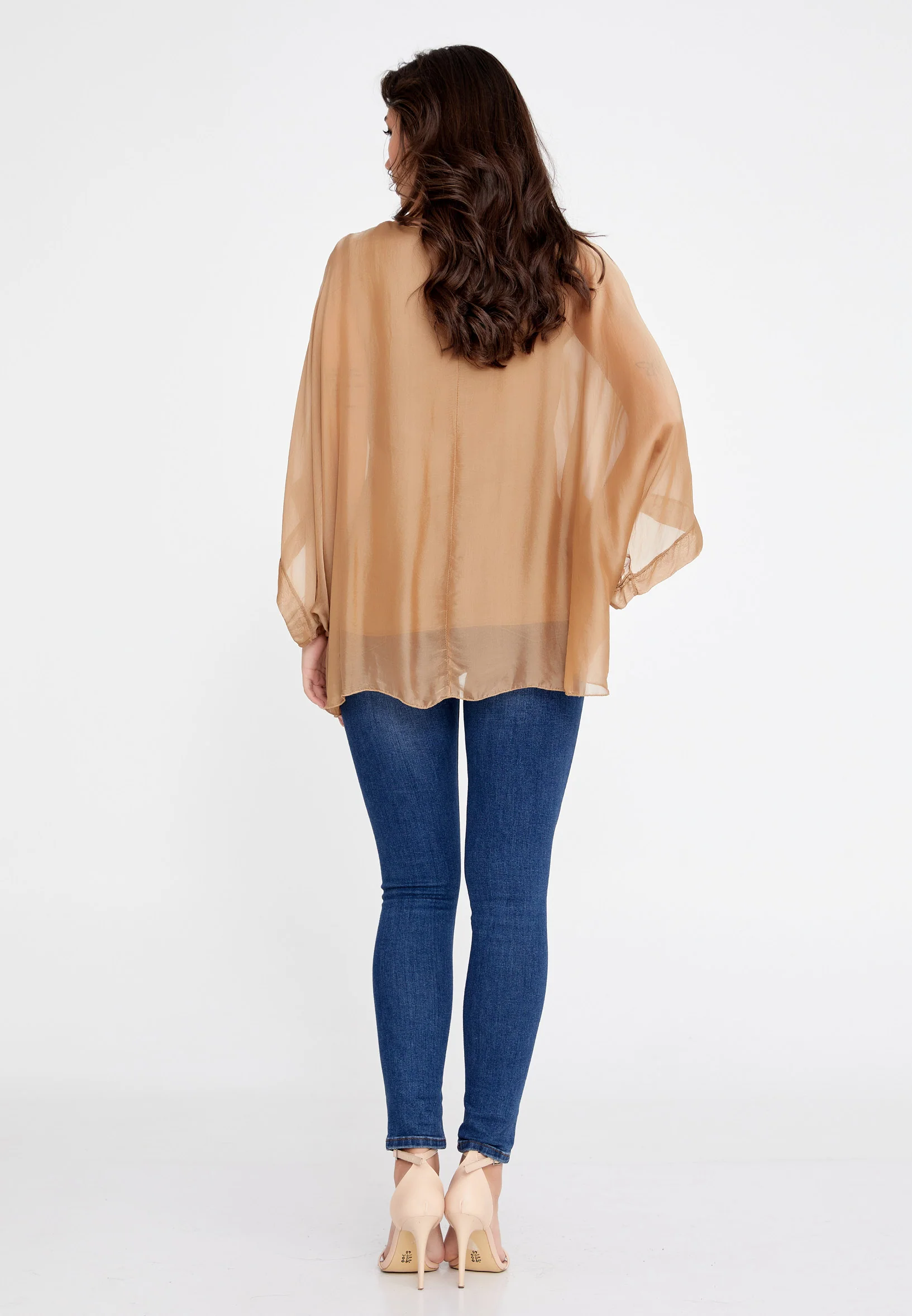 Mid-Length Solid Color Regular Blouse cav46929 - Image 4