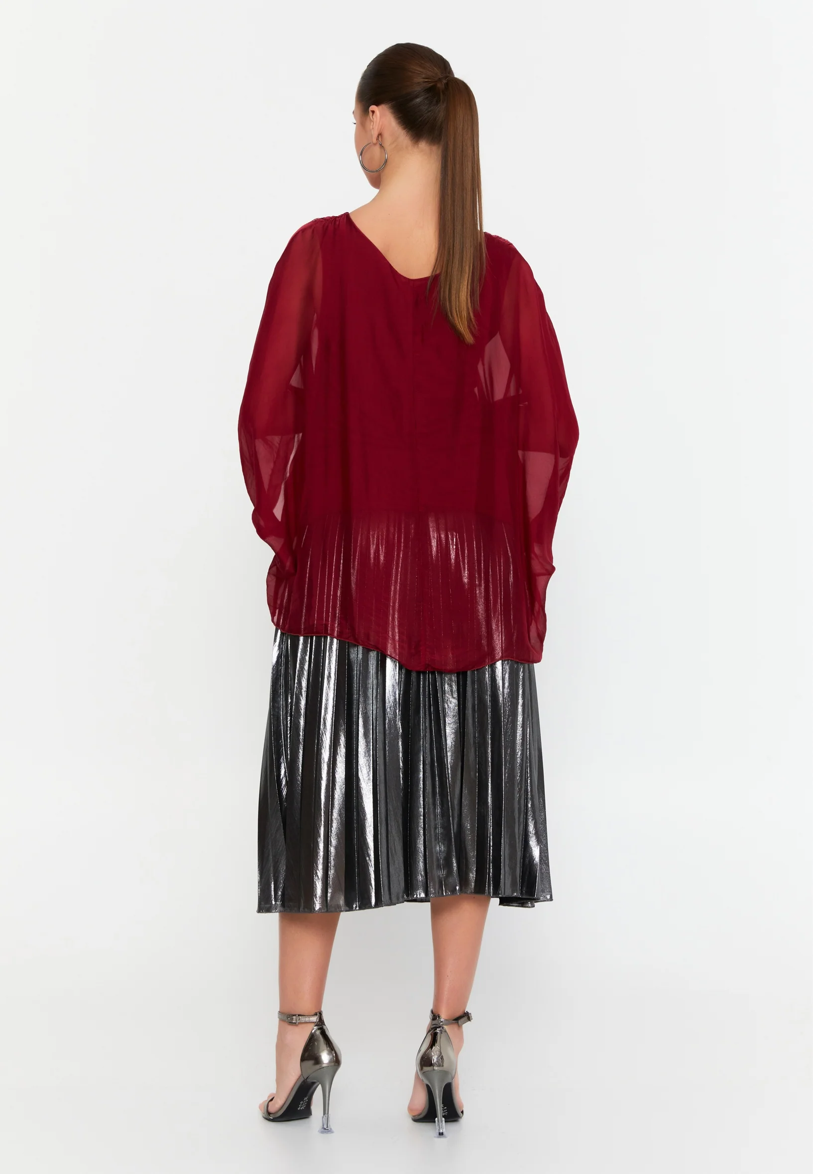 Mid-Length Solid Color Regular Blouse esl46929 - Image 3