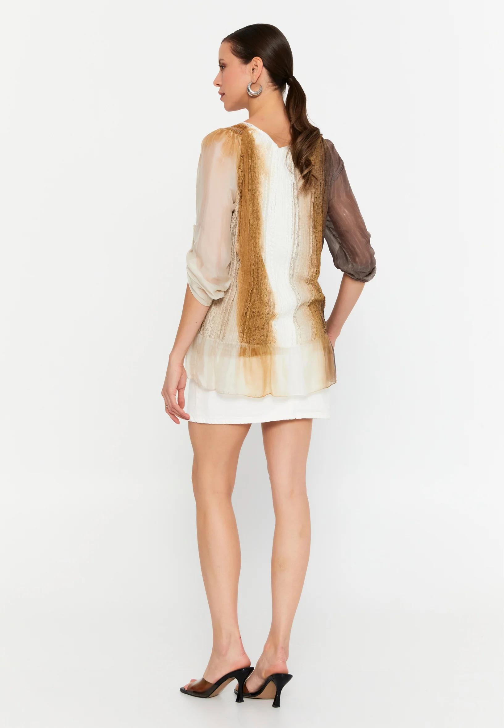 Mid-Length Solid Color Regular Blouse esl49262 - Image 3