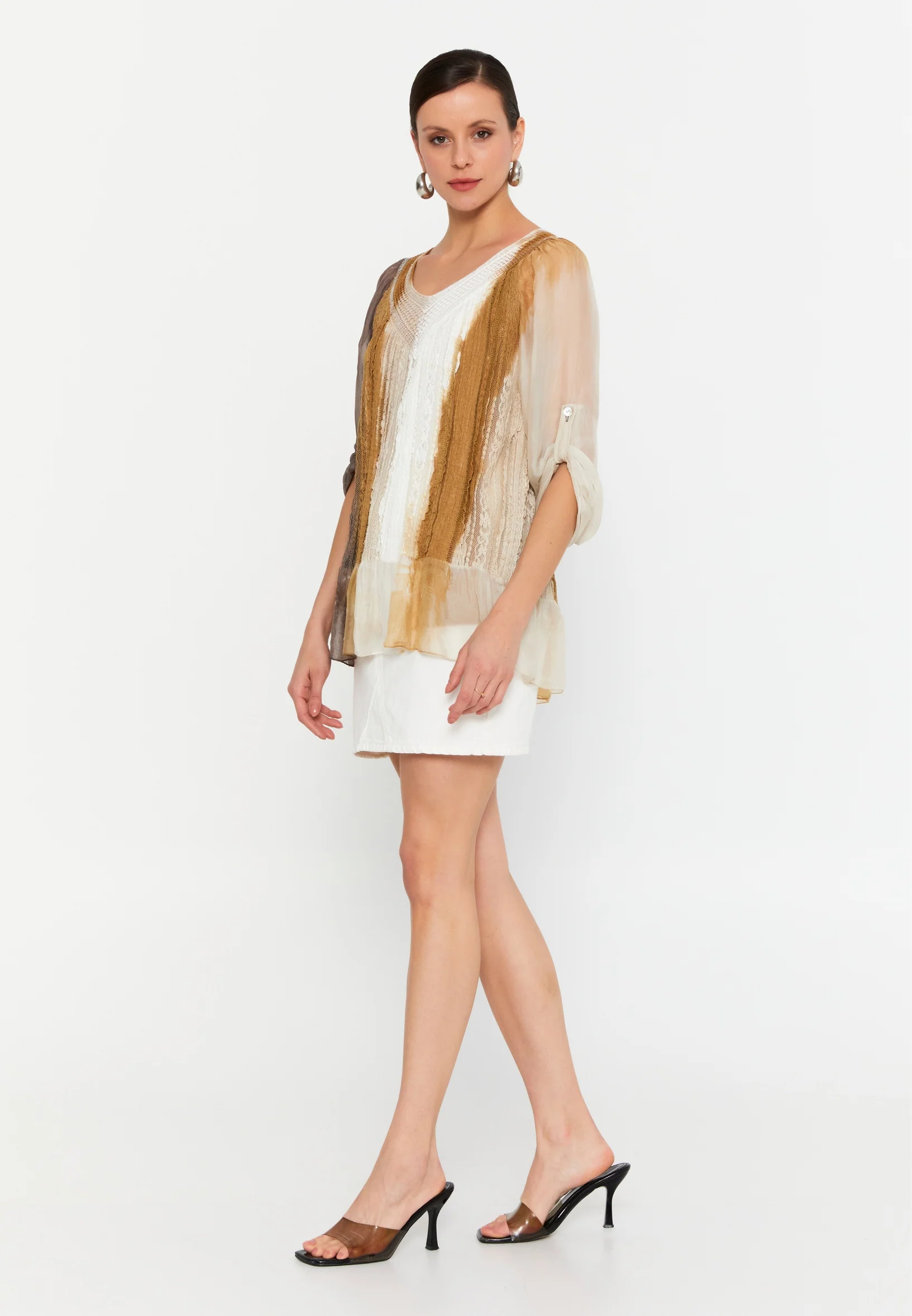 Mid-Length Solid Color Regular Blouse esl49262 - Image 4