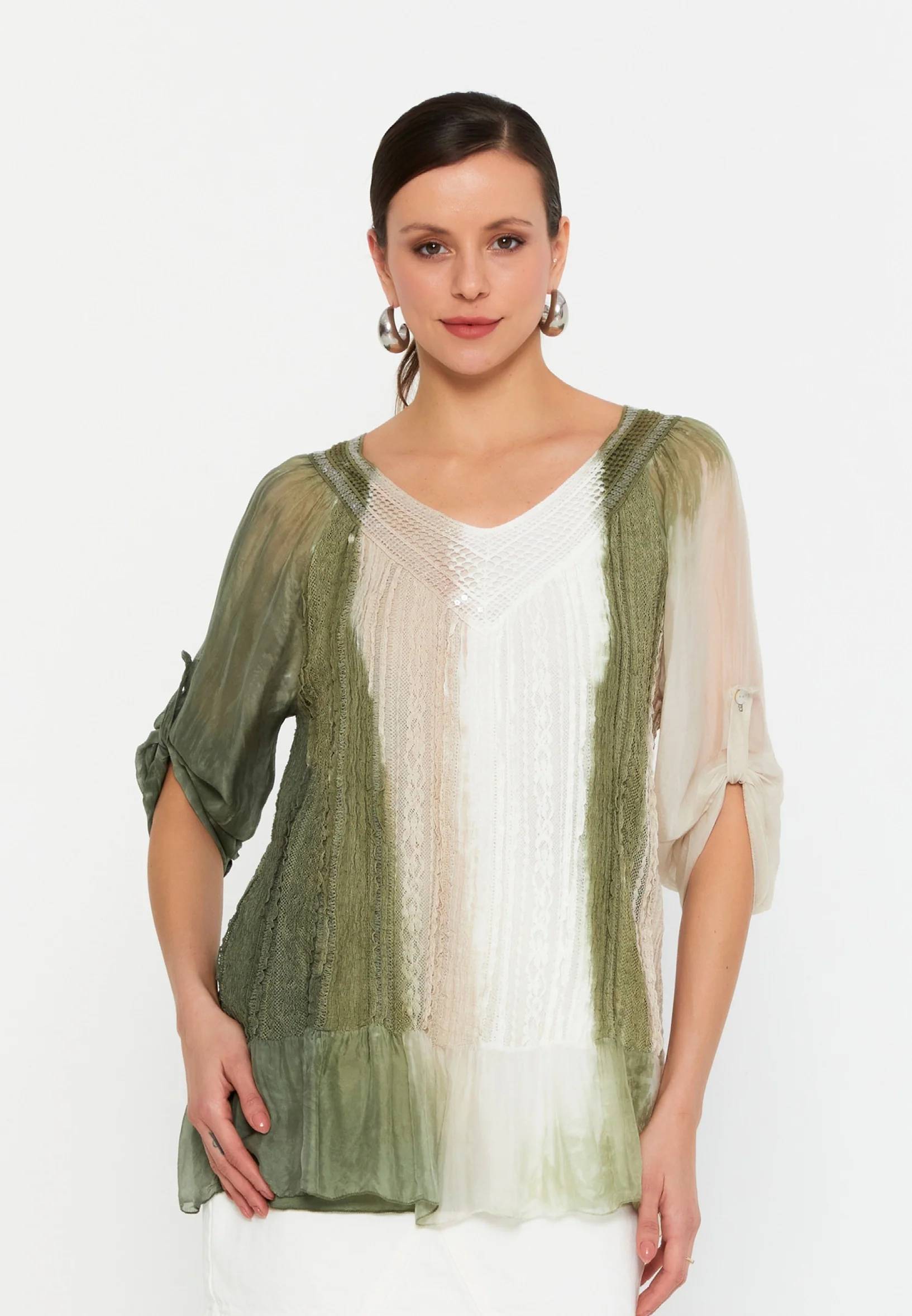 Mid-Length Solid Color Regular Blouse esl49262 - Image 5