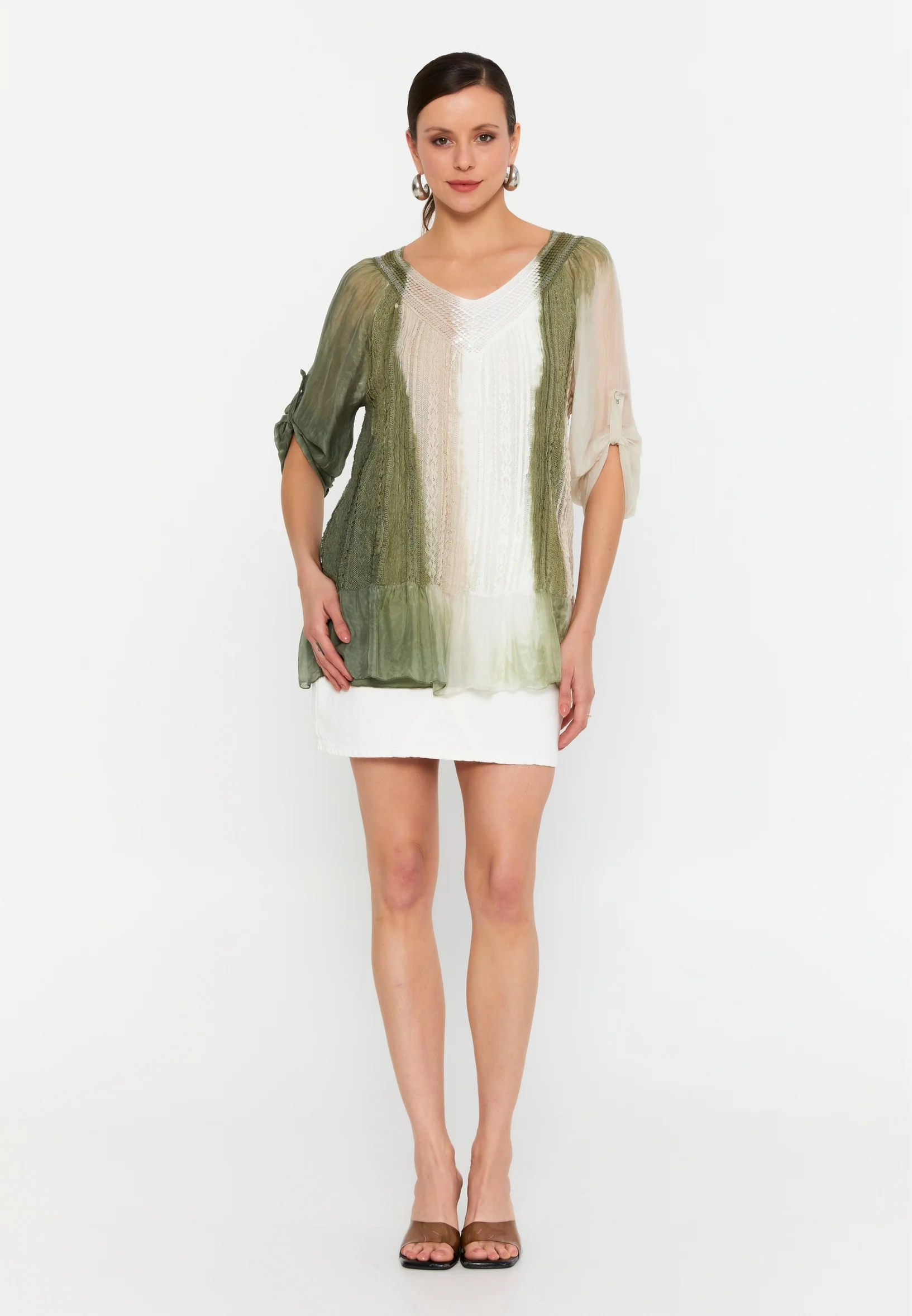 Mid-Length Solid Color Regular Blouse esl49262 - Image 6