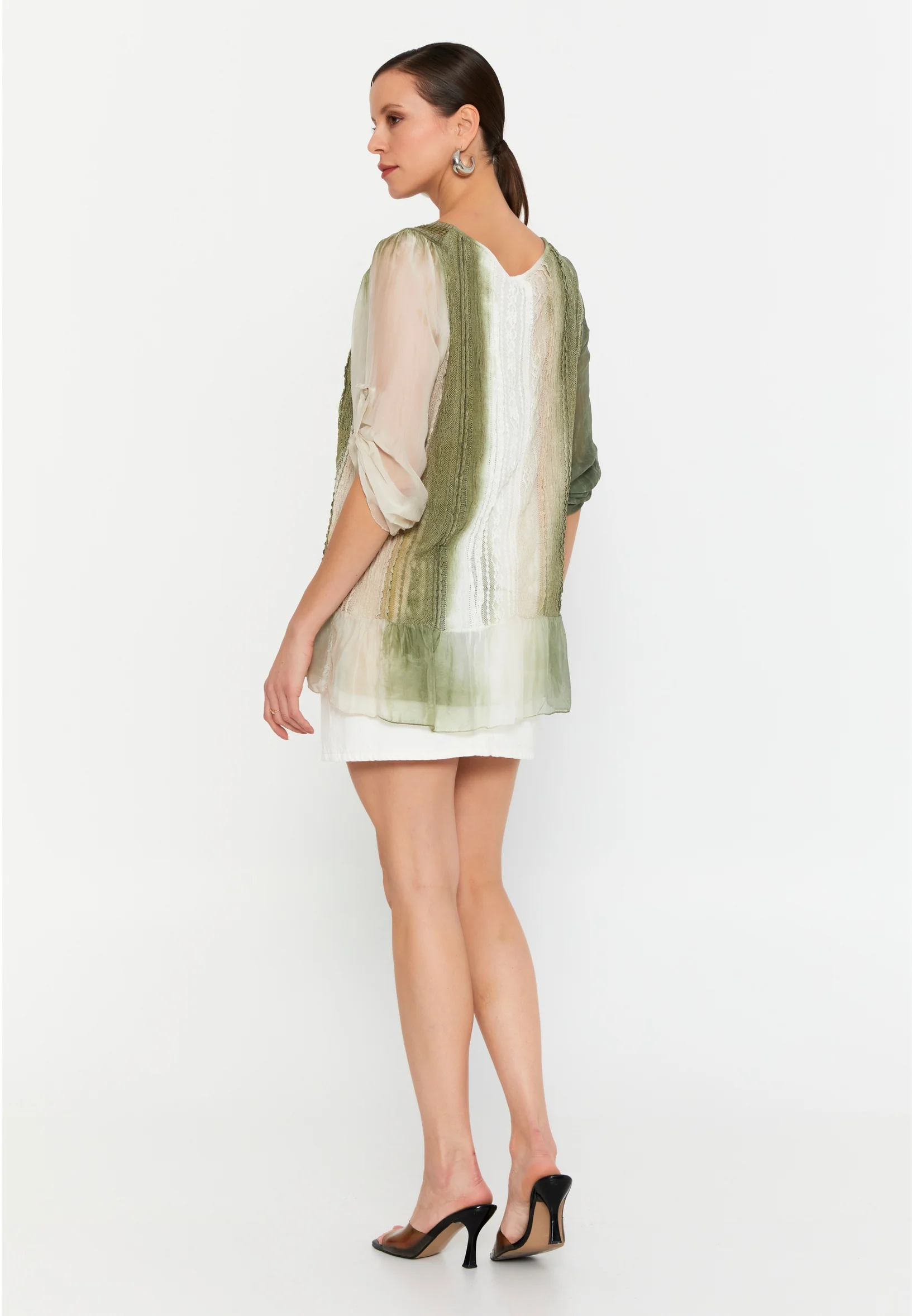 Mid-Length Solid Color Regular Blouse esl49262 - Image 7