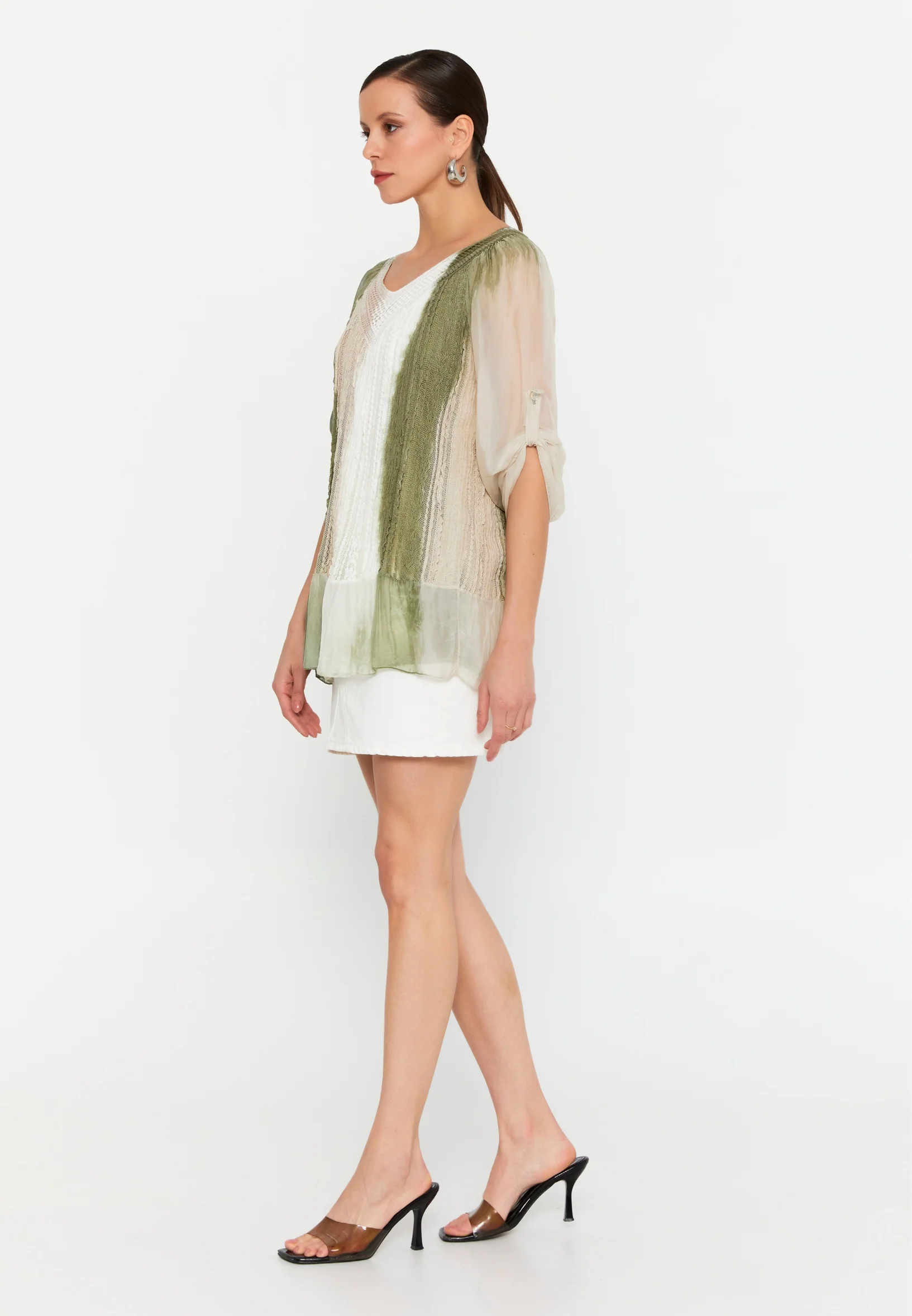 Mid-Length Solid Color Regular Blouse esl49262 - Image 8