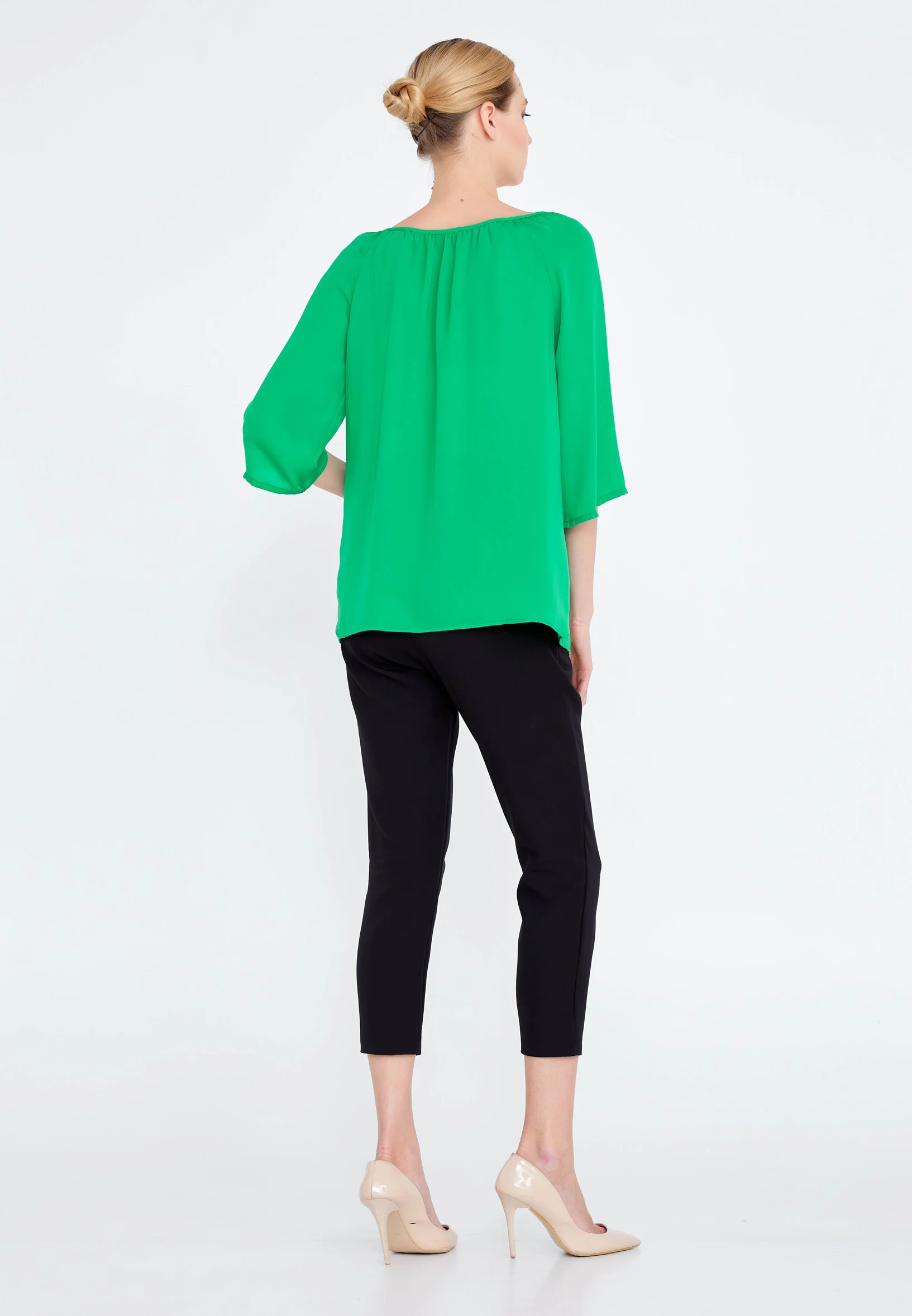 Mid-Length Solid Color Regular Blouse faiu36091 - Image 4