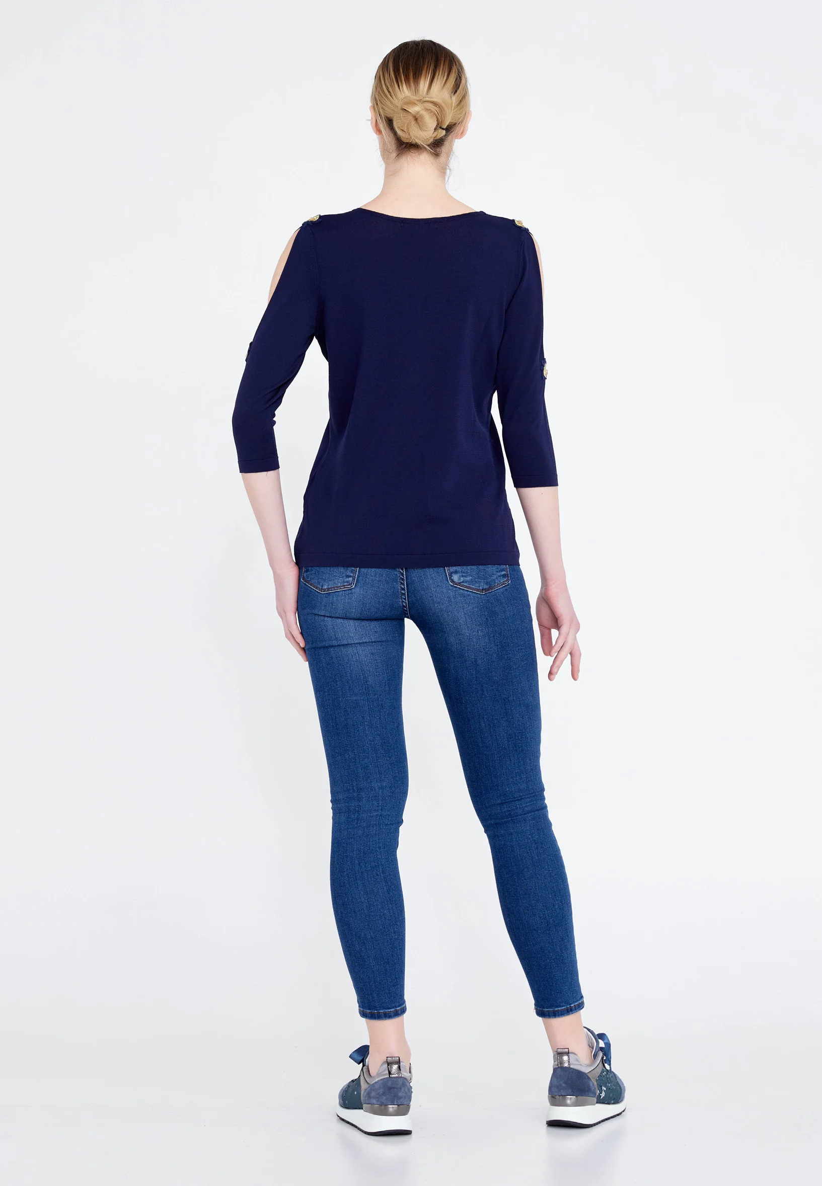 Mid-Length Solid Color Regular Blouse faiu36923 - Image 2