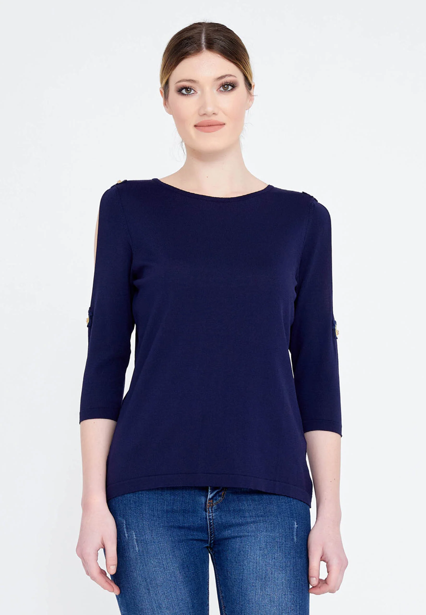Mid-Length Solid Color Regular Blouse faiu36923 - Image 4