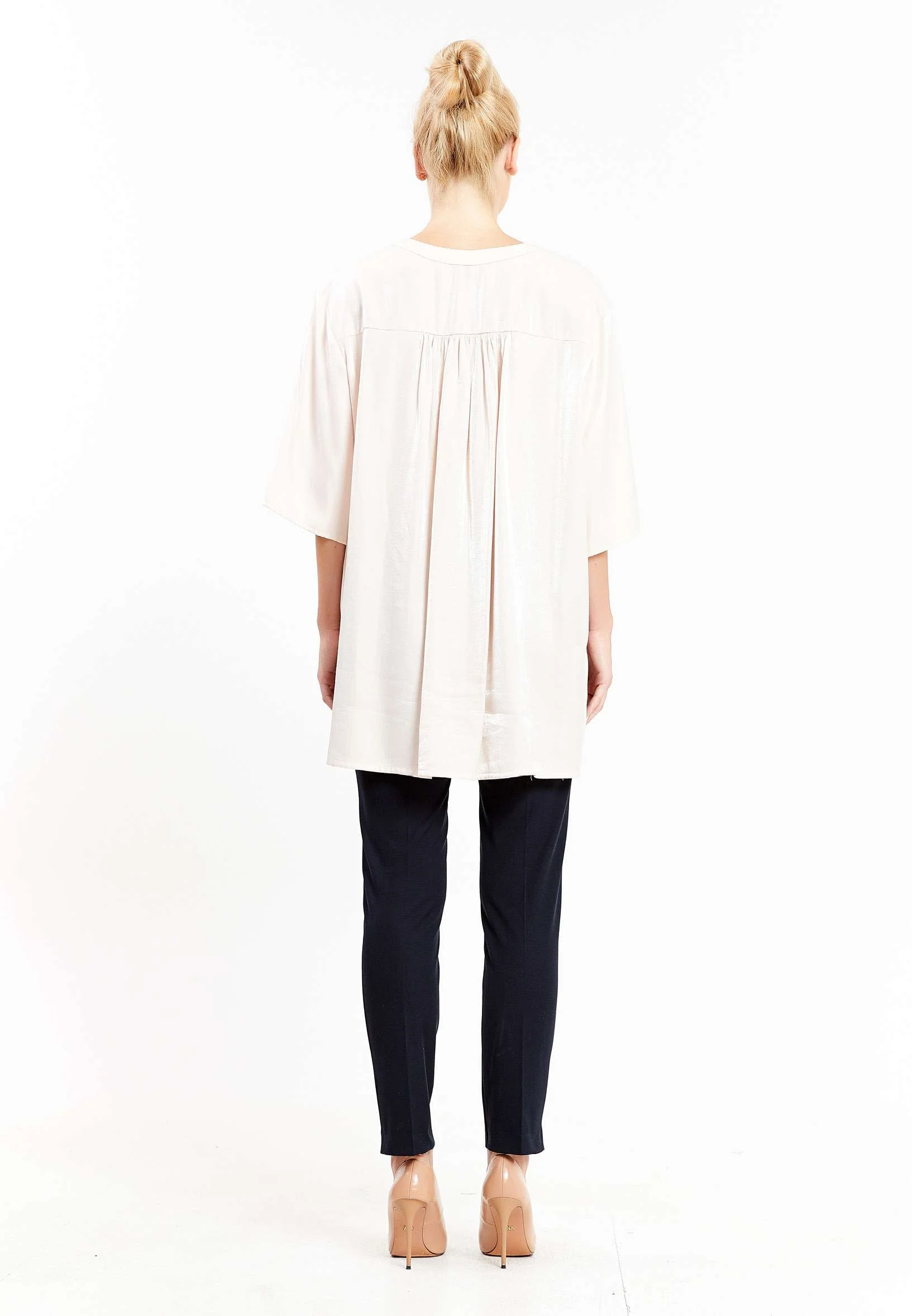 Mid-Length Solid Color Regular Blouse kmy10254 - Image 8