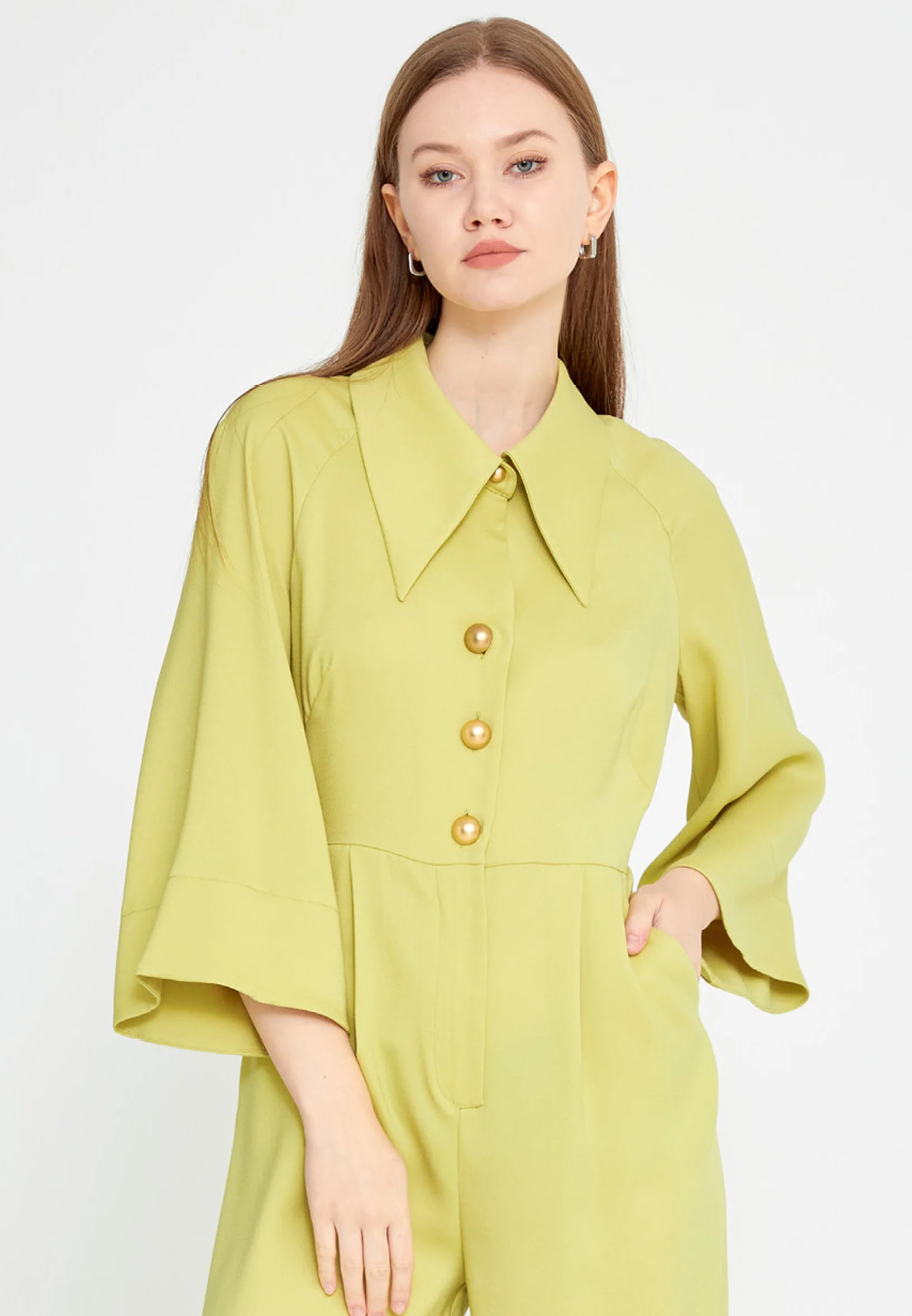Mid-Length Solid Color Regular Fit Regular Casual Jumpsuit kmy24y22403 - Image 4