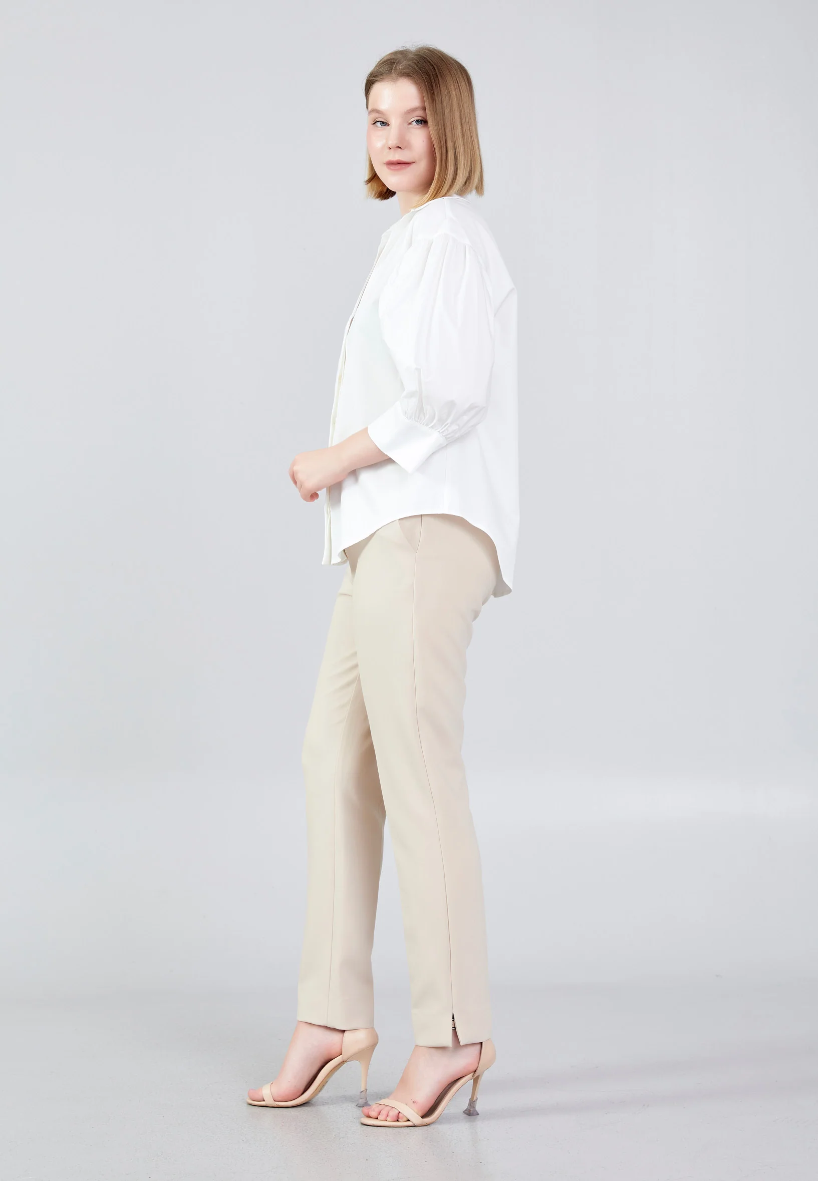 Mid-Length Solid Color Regular Shirt ber23y4133 - Image 3
