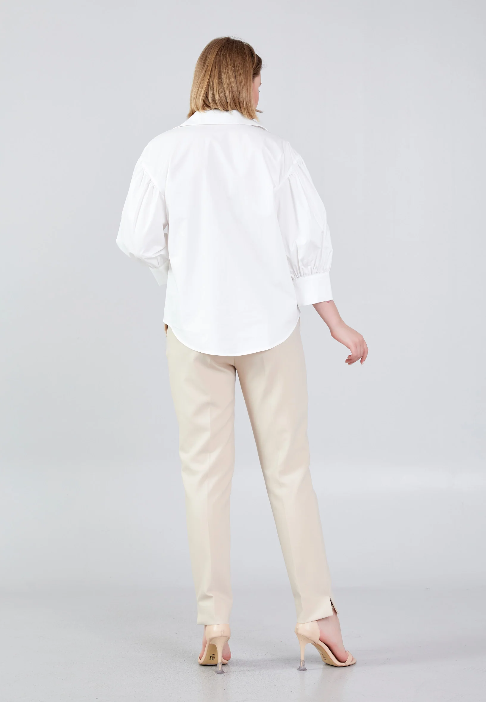Mid-Length Solid Color Regular Shirt ber23y4133 - Image 4