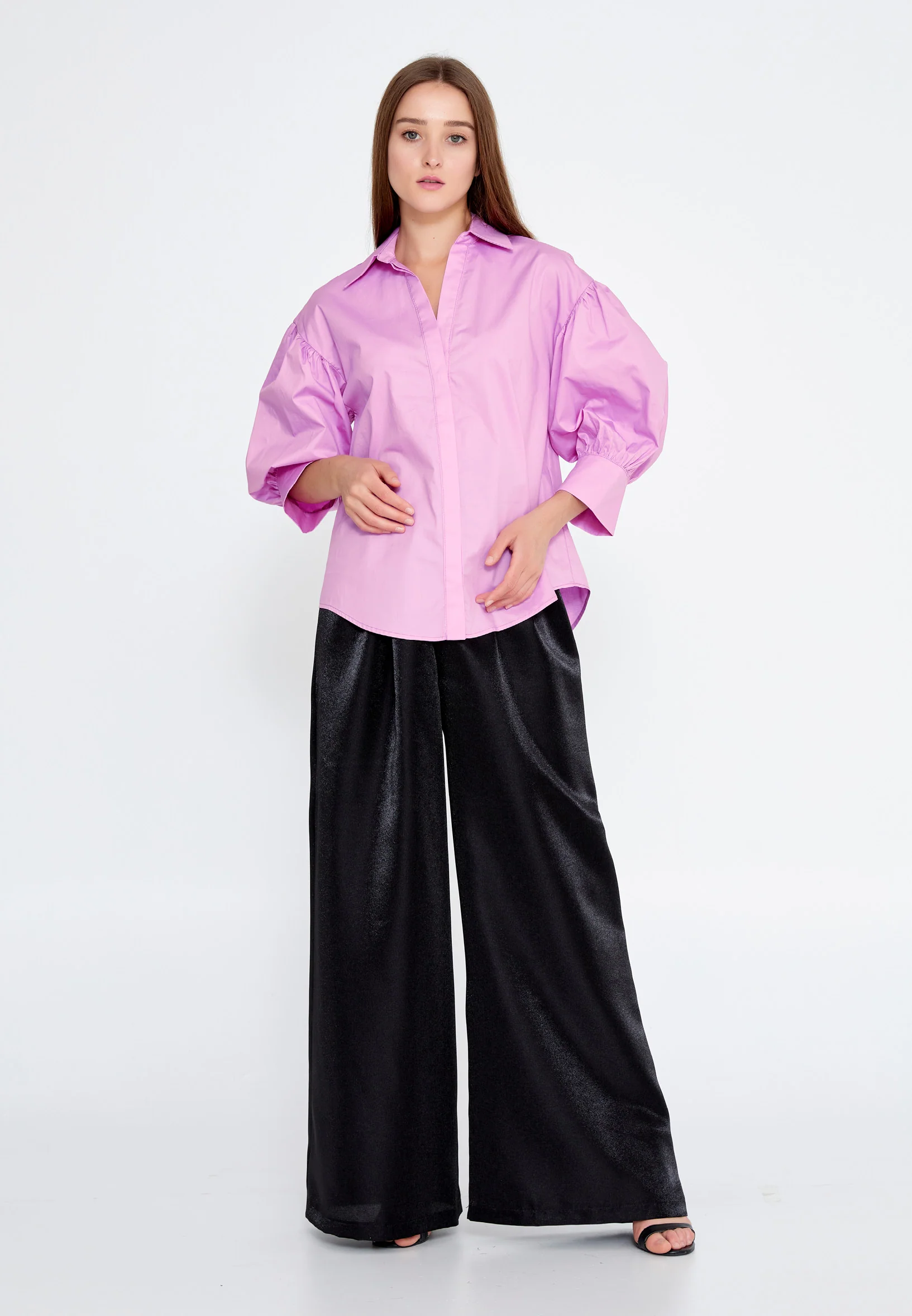 Mid-Length Solid Color Regular Shirt ber23y4133 - Image 6