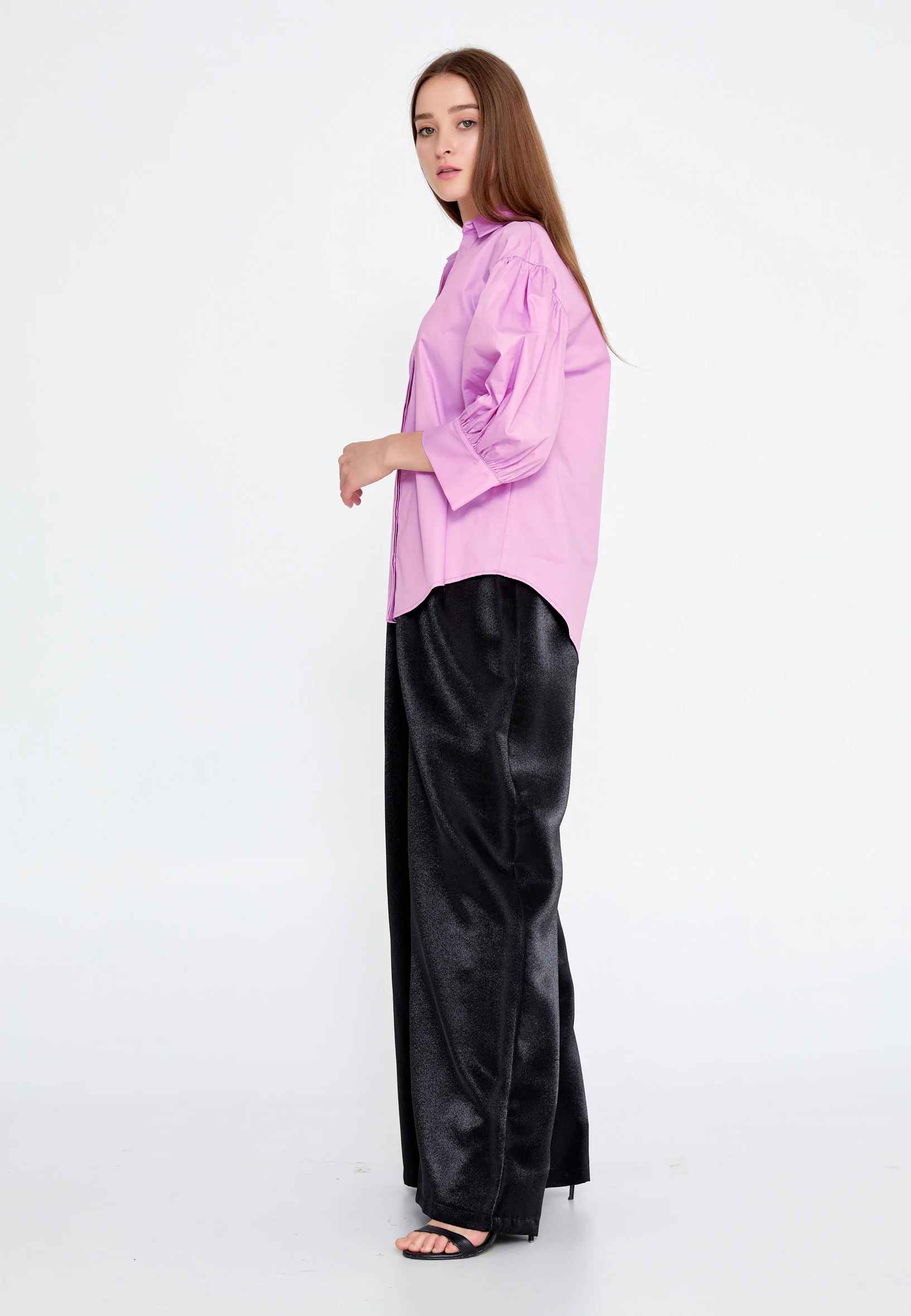 Mid-Length Solid Color Regular Shirt ber23y4133 - Image 7