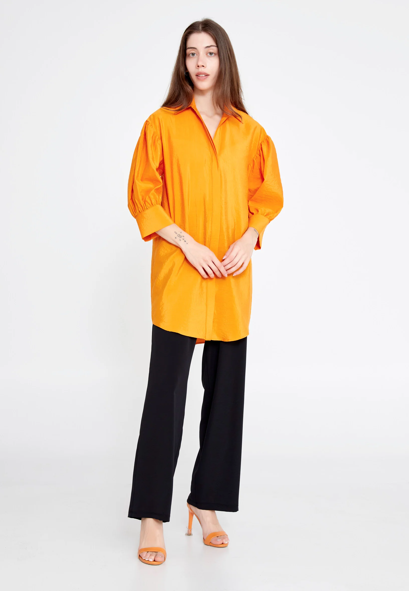 Mid-Length Solid Color Regular Tunic ber23y6102 - Image 2