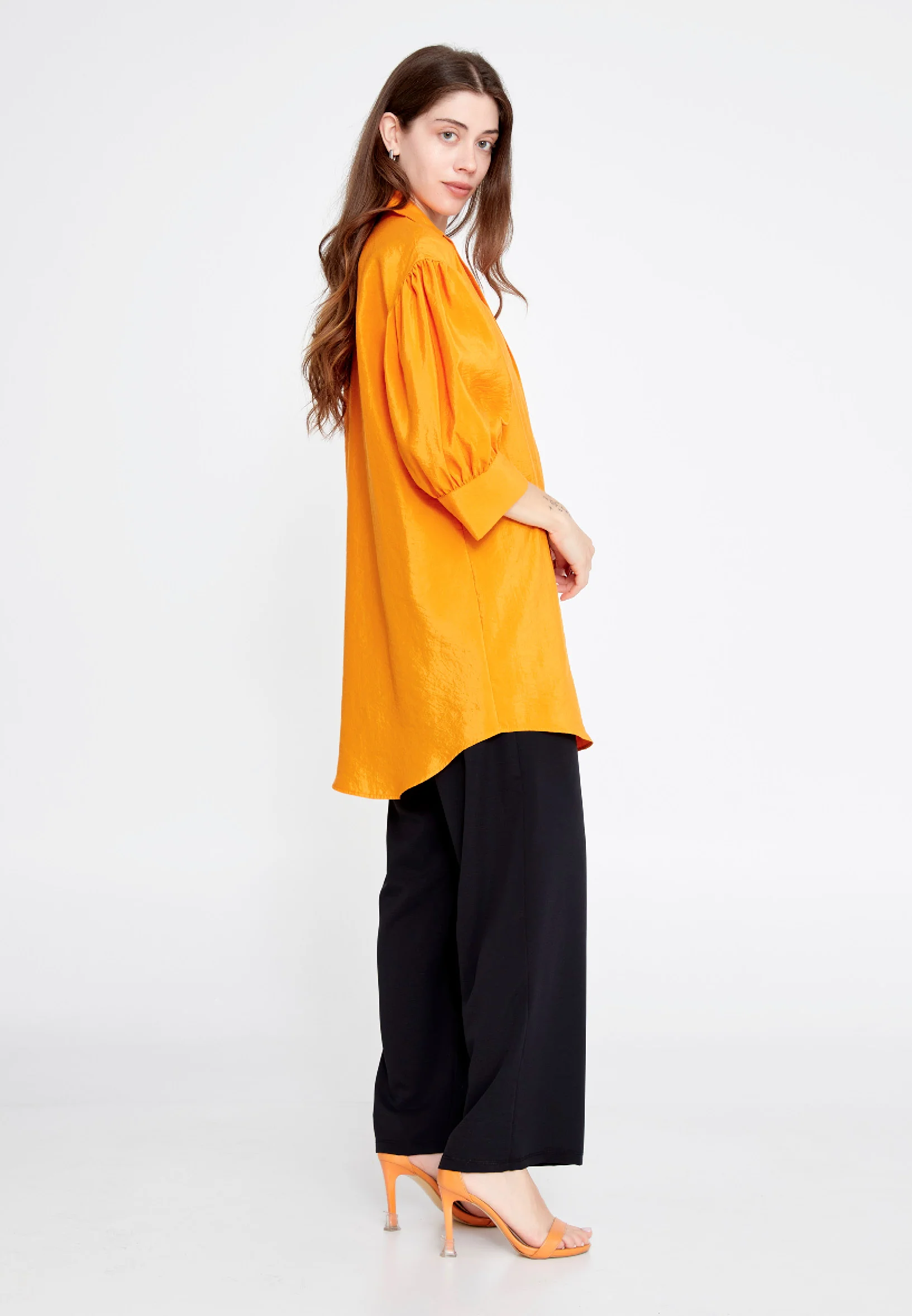 Mid-Length Solid Color Regular Tunic ber23y6102 - Image 4