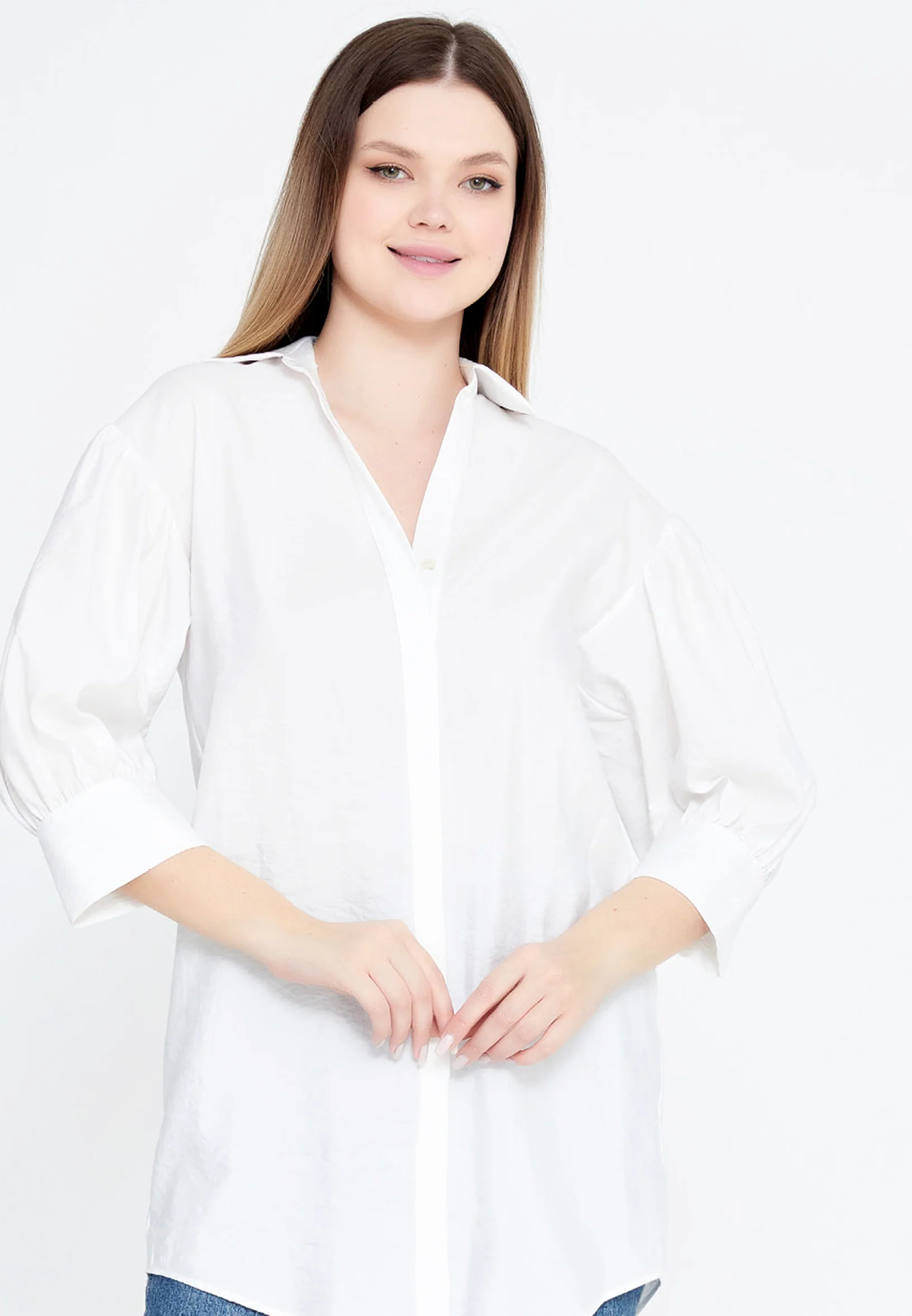 Mid-Length Solid Color Regular Tunic ber23y6102 - Image 9