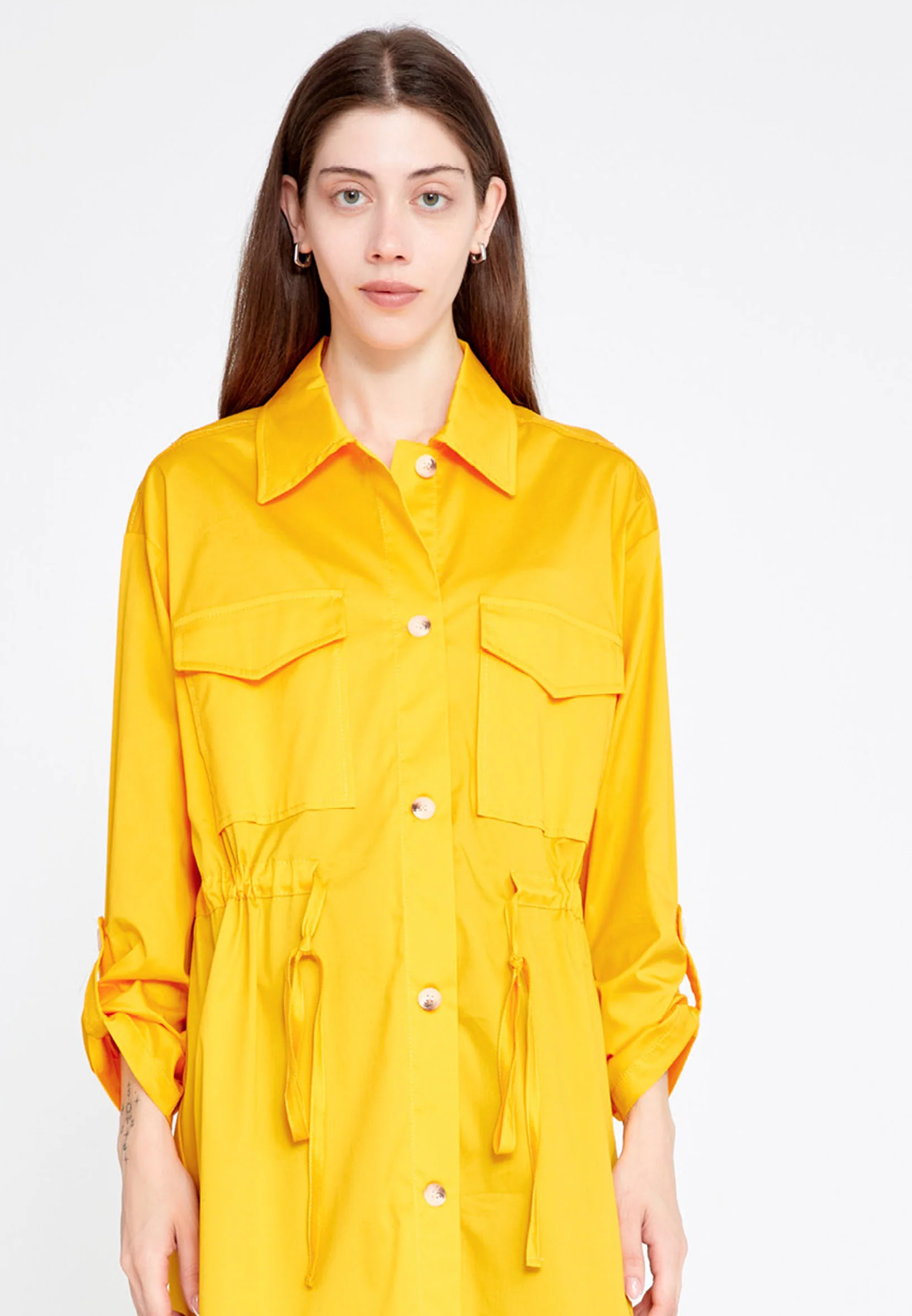 Mid-Length Solid Color Regular Tunic ber23y6103 - Image 5