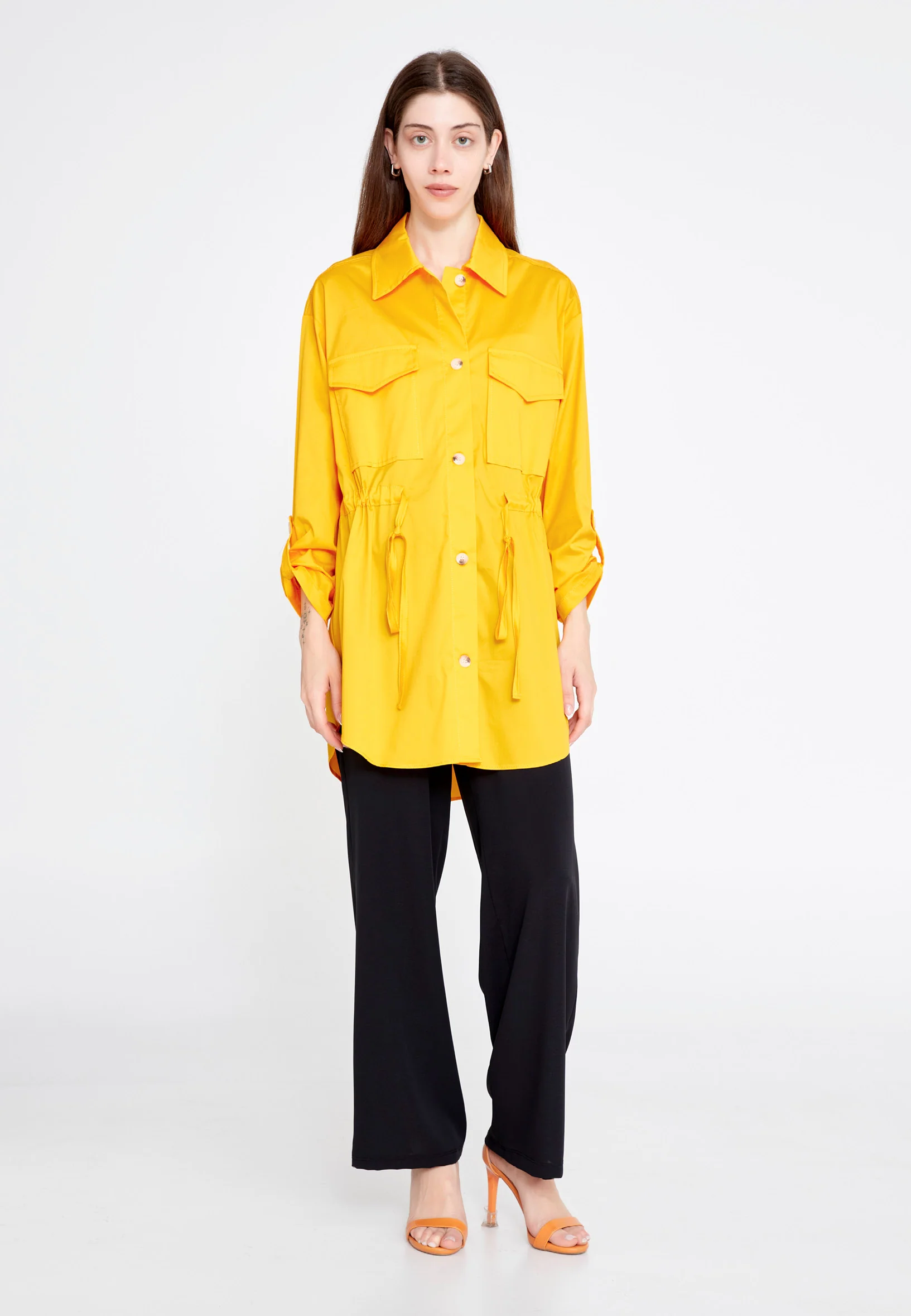 Mid-Length Solid Color Regular Tunic ber23y6103 - Image 6