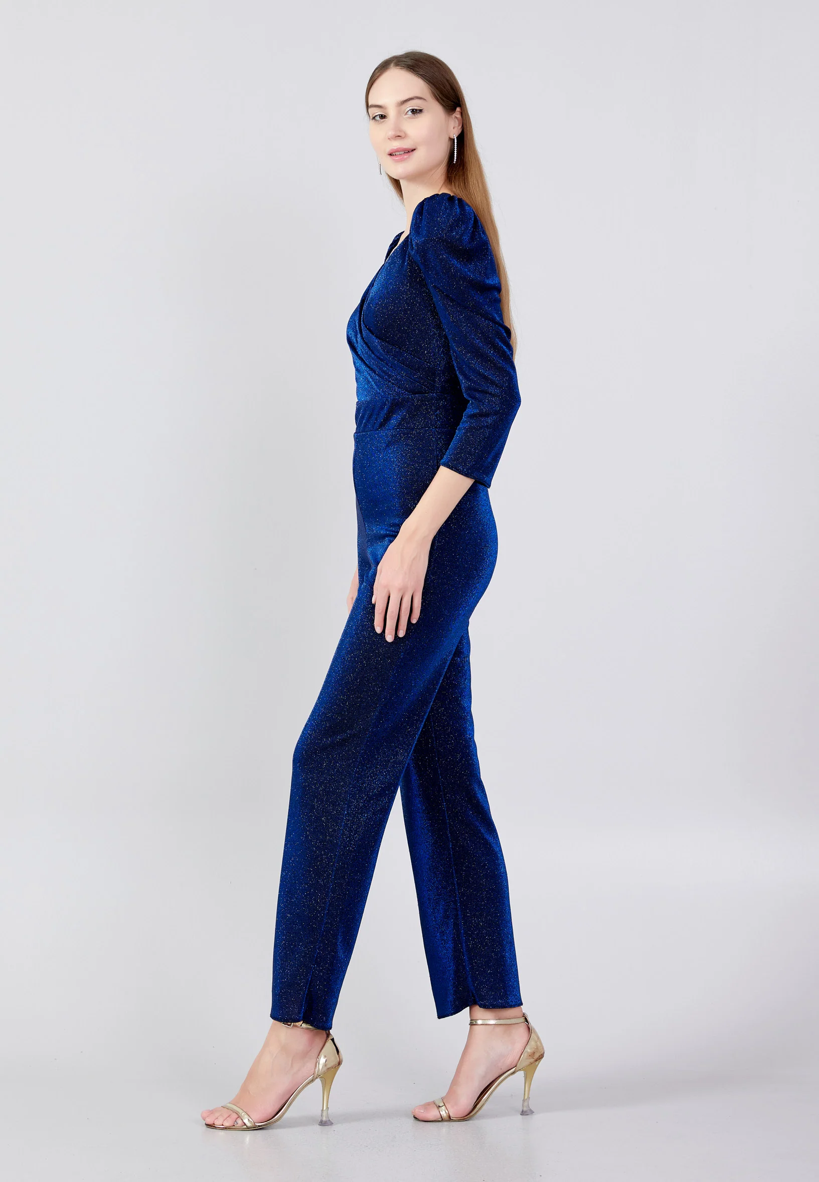 Mid-Length Velvet Regular Fit Regular Evening Jumpsuit drd4079ab - Image 15